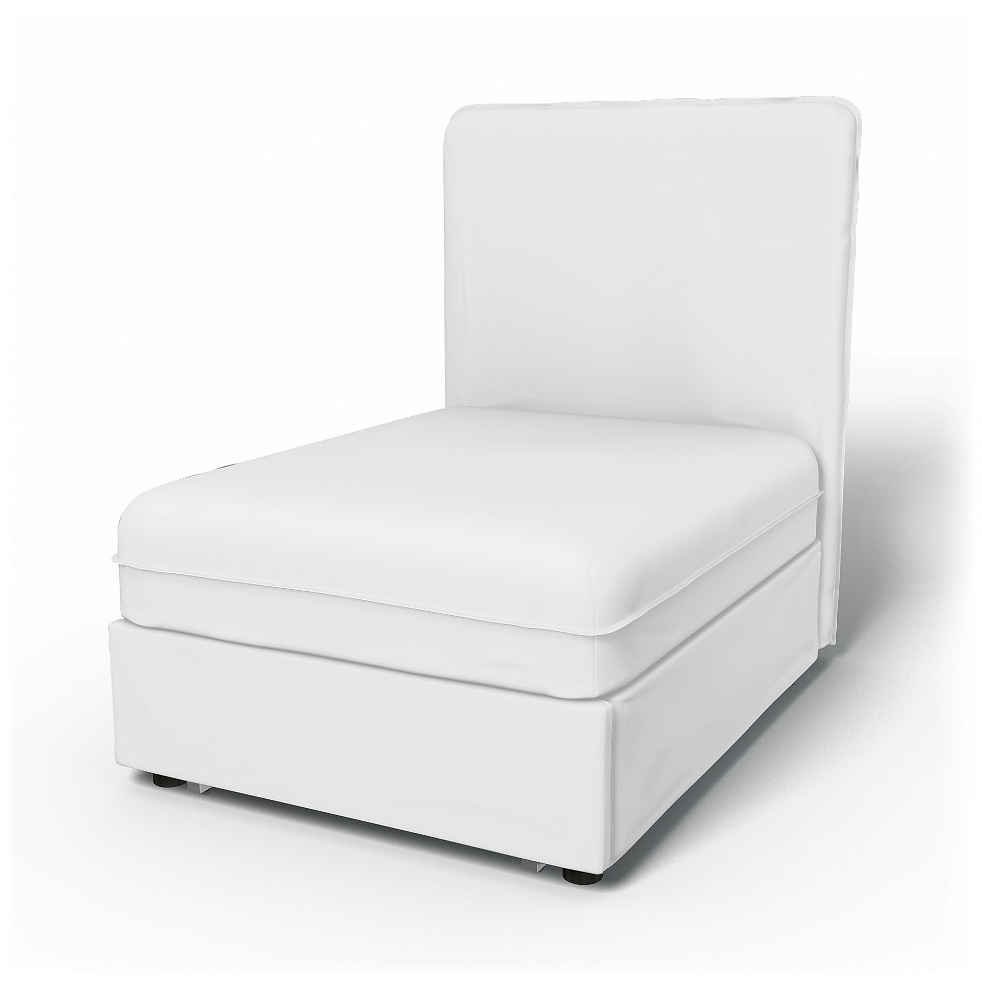 IKEA - Överdrag till Vallentuna 1-sitssektion med bädd (80x100x46cm), Absolute White, Linne - Bemz