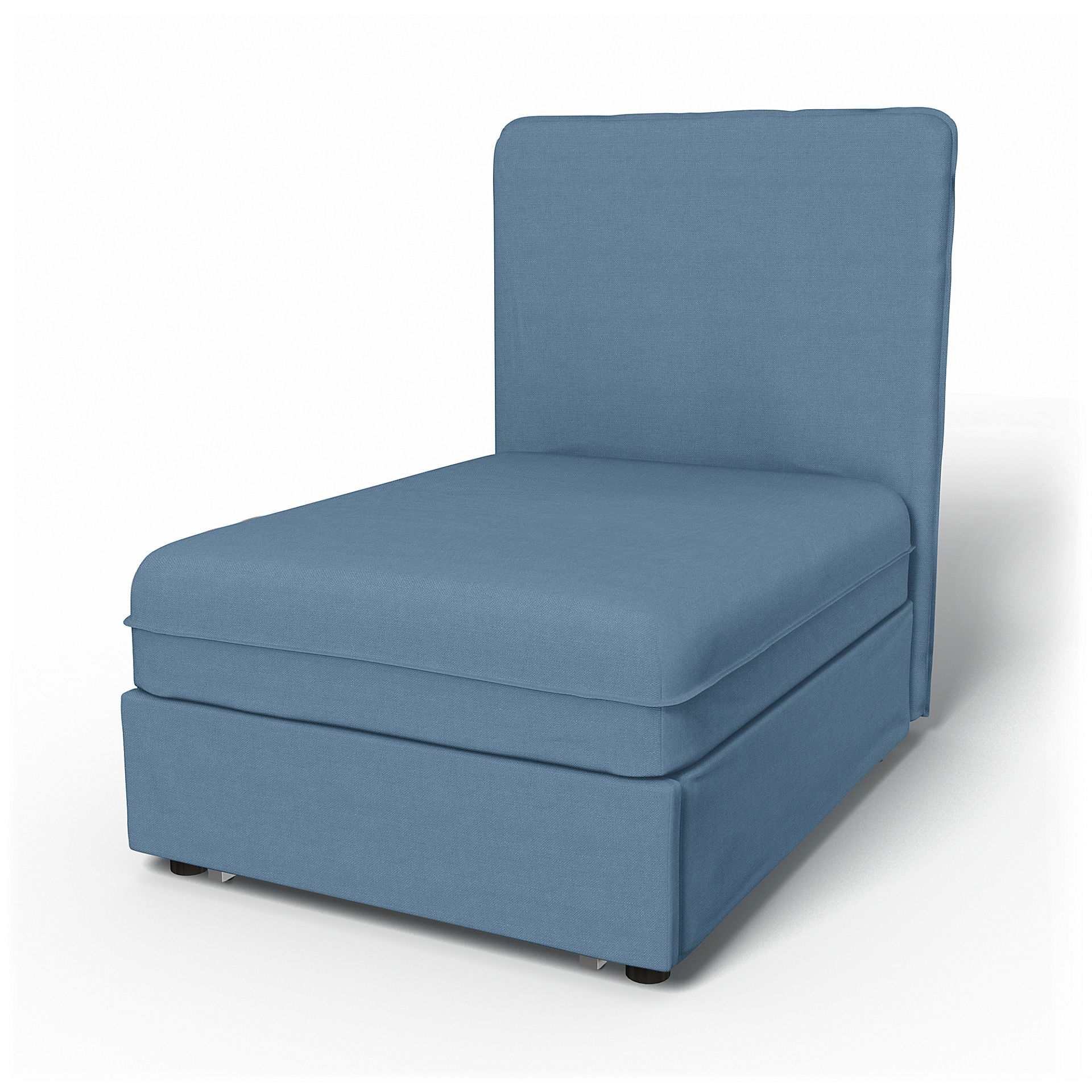IKEA - Vallentuna Seat Module with High Back Sofa Bed Cover (80x100x46cm), Vintage Blue, Linen - Bemz