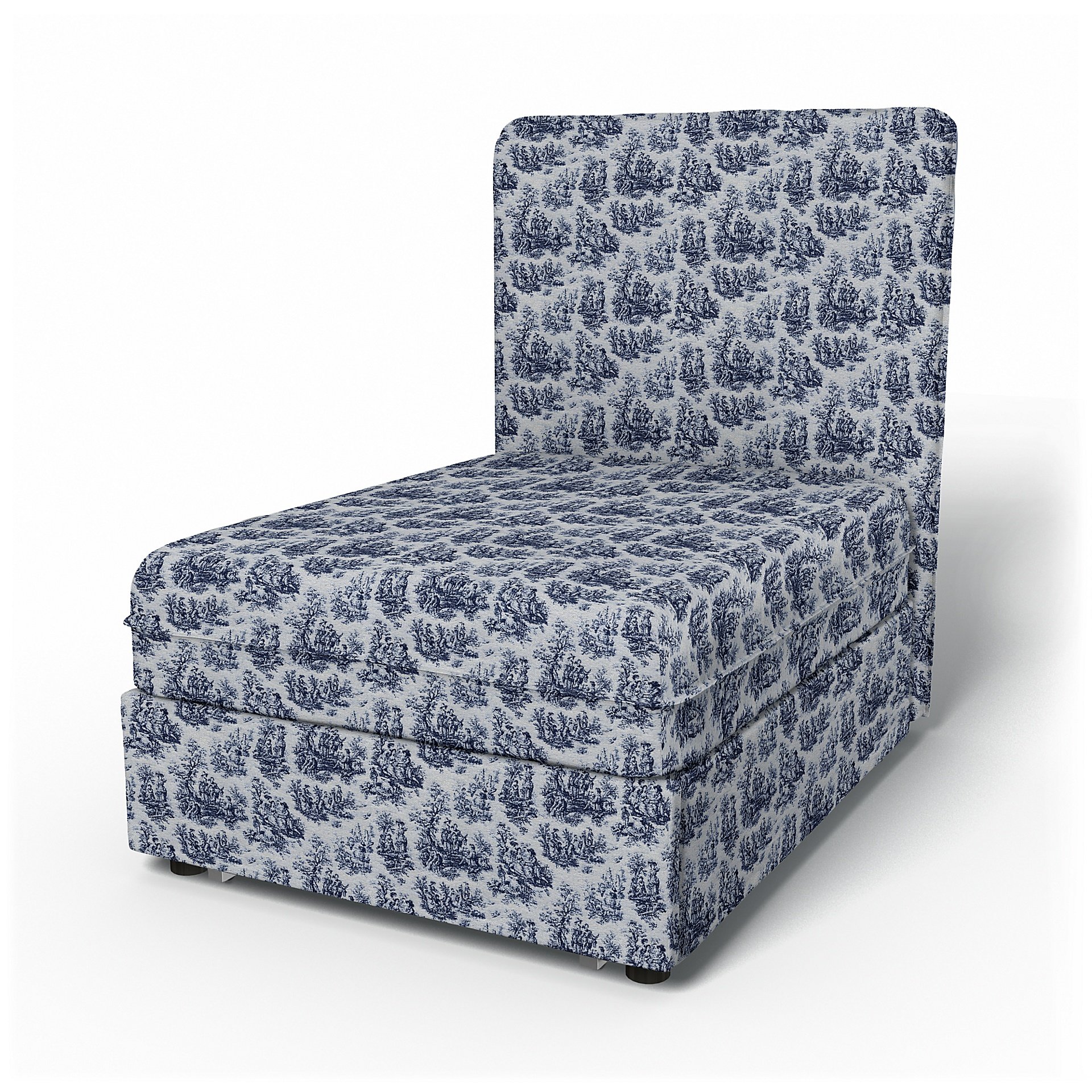 IKEA - Vallentuna Seat Module with High Back Sofa Bed Cover (80x100x46cm), Dark Blue, Boucle & Textu