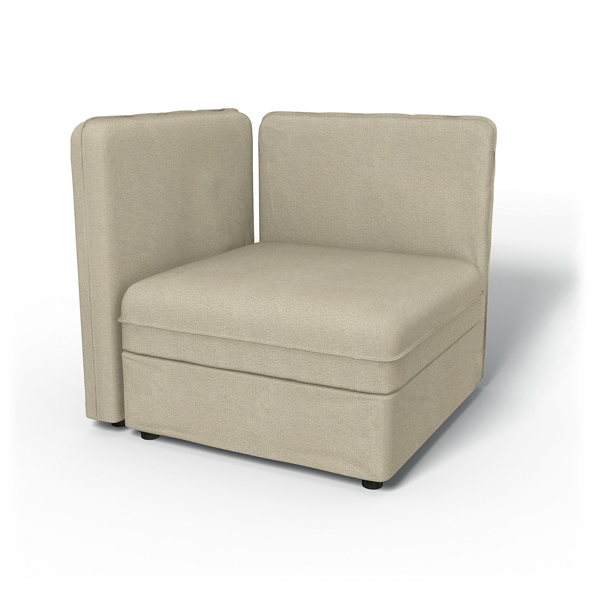 IKEA - Vallentuna Seat Module with Low Back and Storage Cover 80x80cm 32x32in, Cream, Bouclé & Texture - Bemz