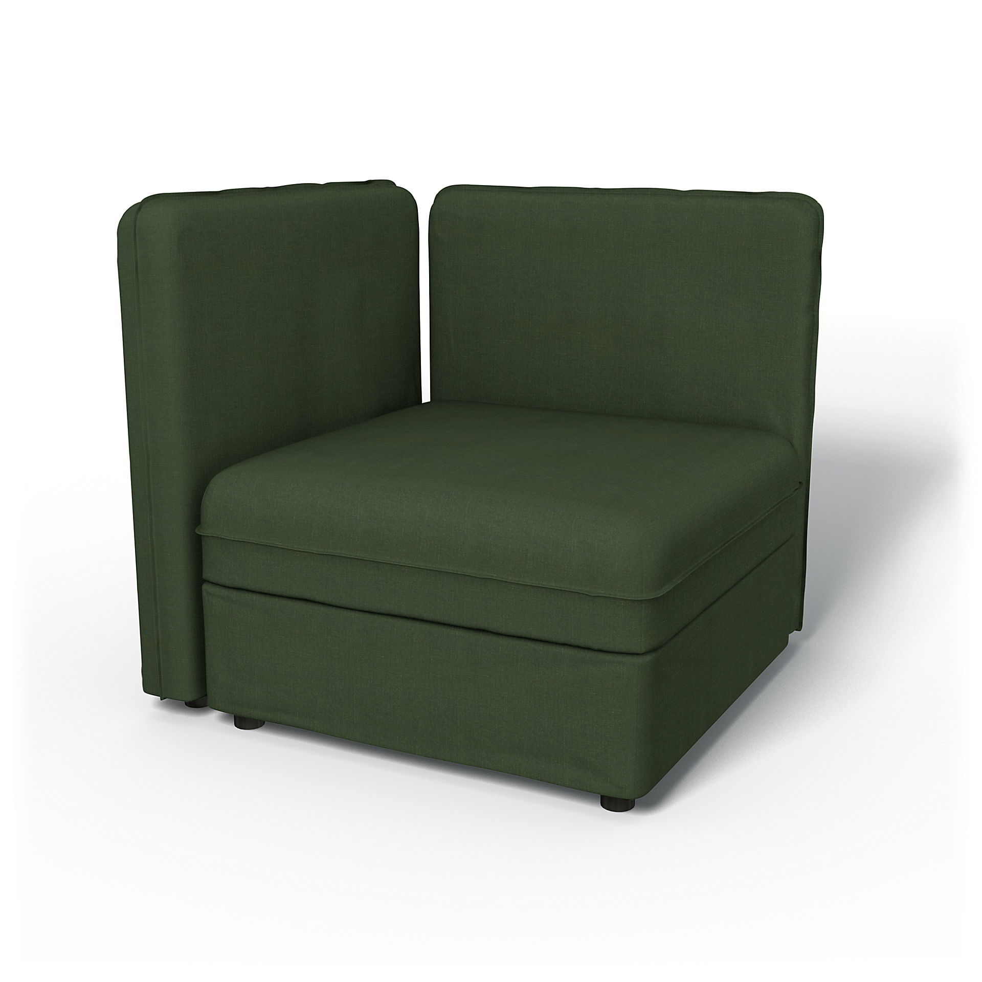 IKEA - Överdrag till Vallentuna 1-sitssektion med låg rygg och förvaring (80x80cm), Moss, Linne - Bemz