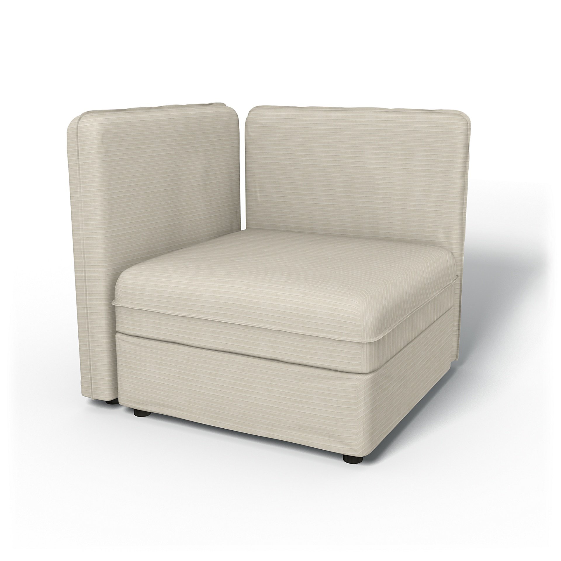 IKEA - Vallentuna Seat Module with Low Back and Storage Cover 80x80cm 32x32in, Tofu, Corduroy - Bemz