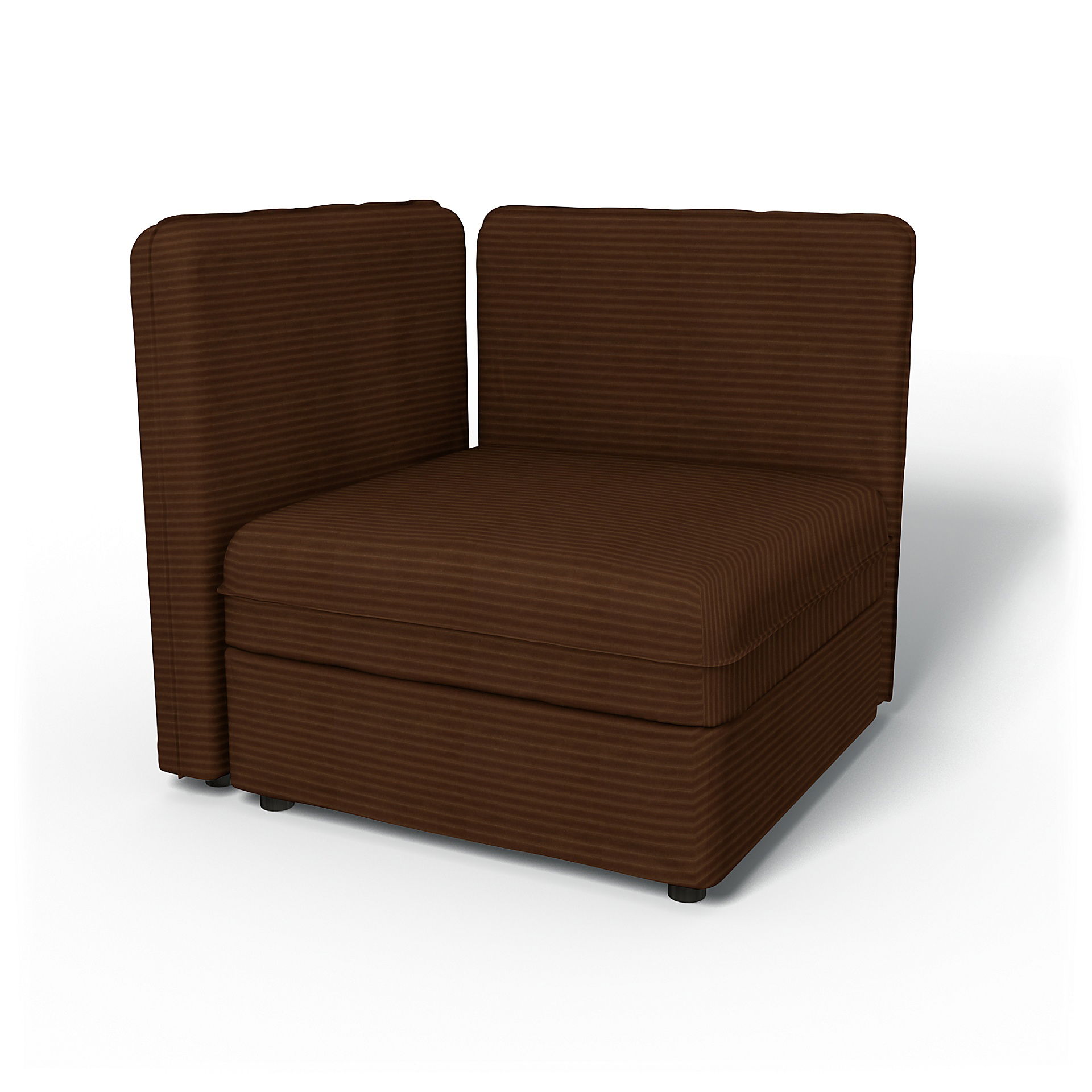 IKEA - Vallentuna Seat Module with Low Back and Storage Cover 80x80cm 32x32in, Chocolate Brown, Corduroy - Bemz