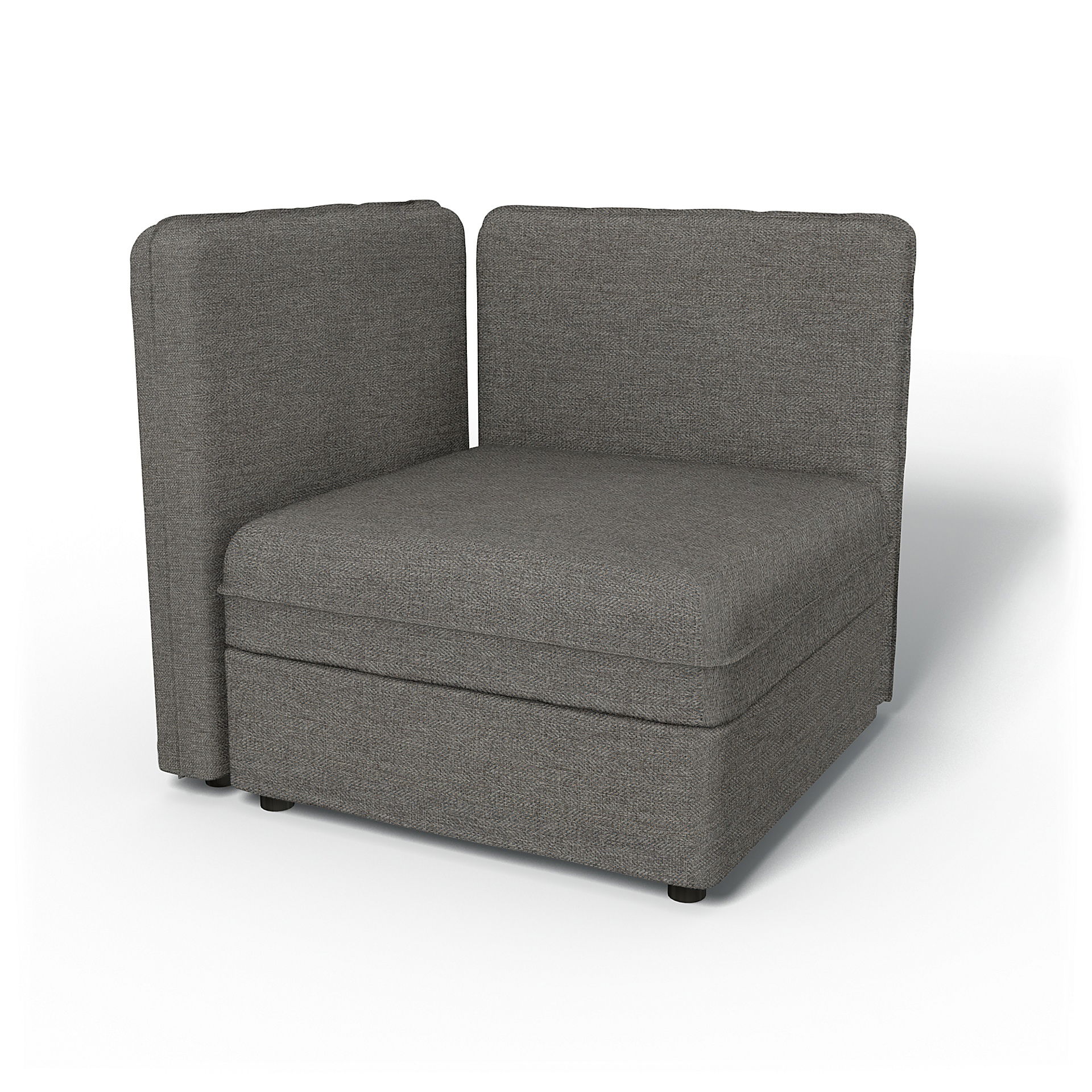 IKEA - Vallentuna Seat Module with Low Back and Storage Cover 80x80cm 32x32in, Taupe, Bouclé & Texture - Bemz