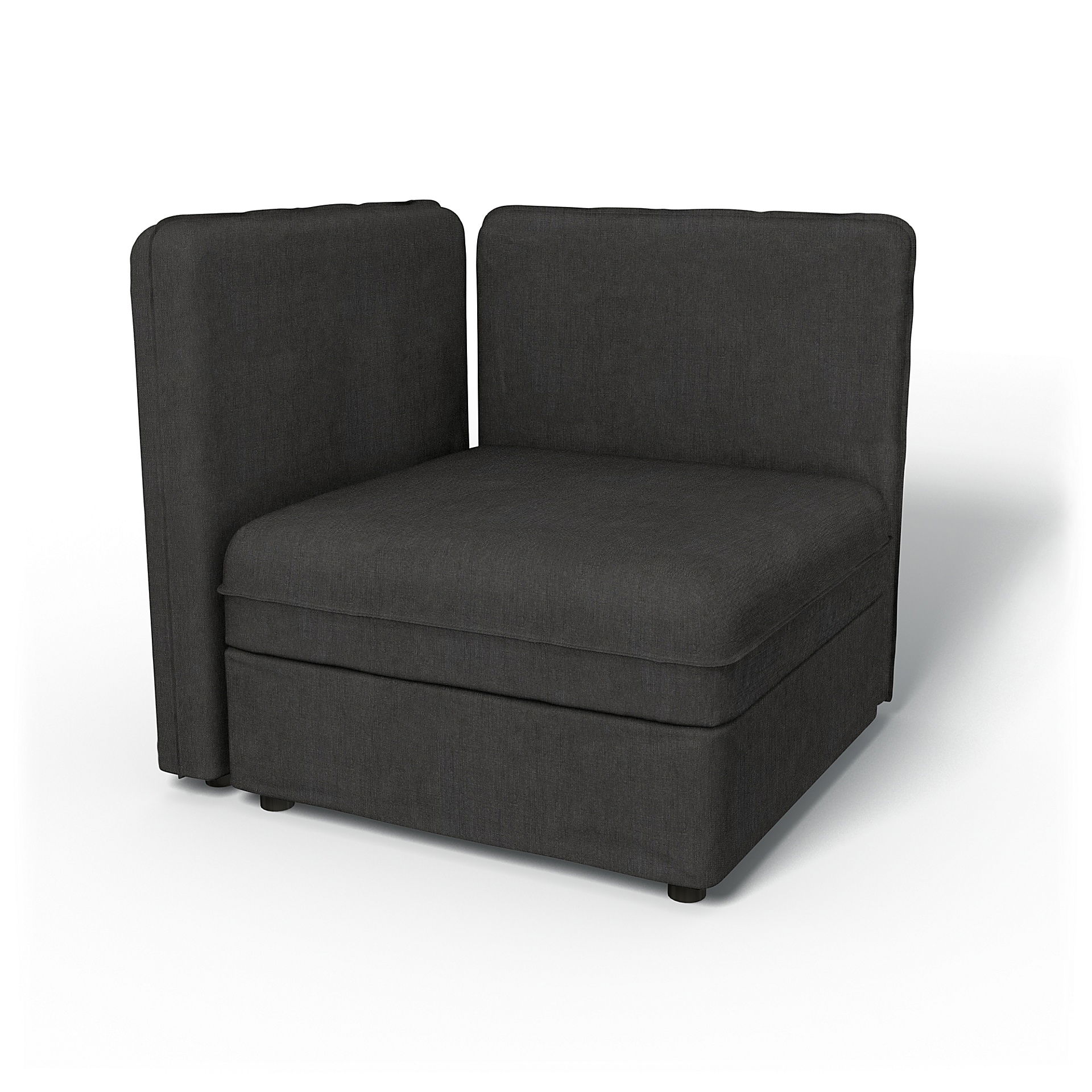 IKEA - Vallentuna Seat Module with Low Back and Storage Cover 80x80cm 32x32in, Espresso, Linen - Bemz