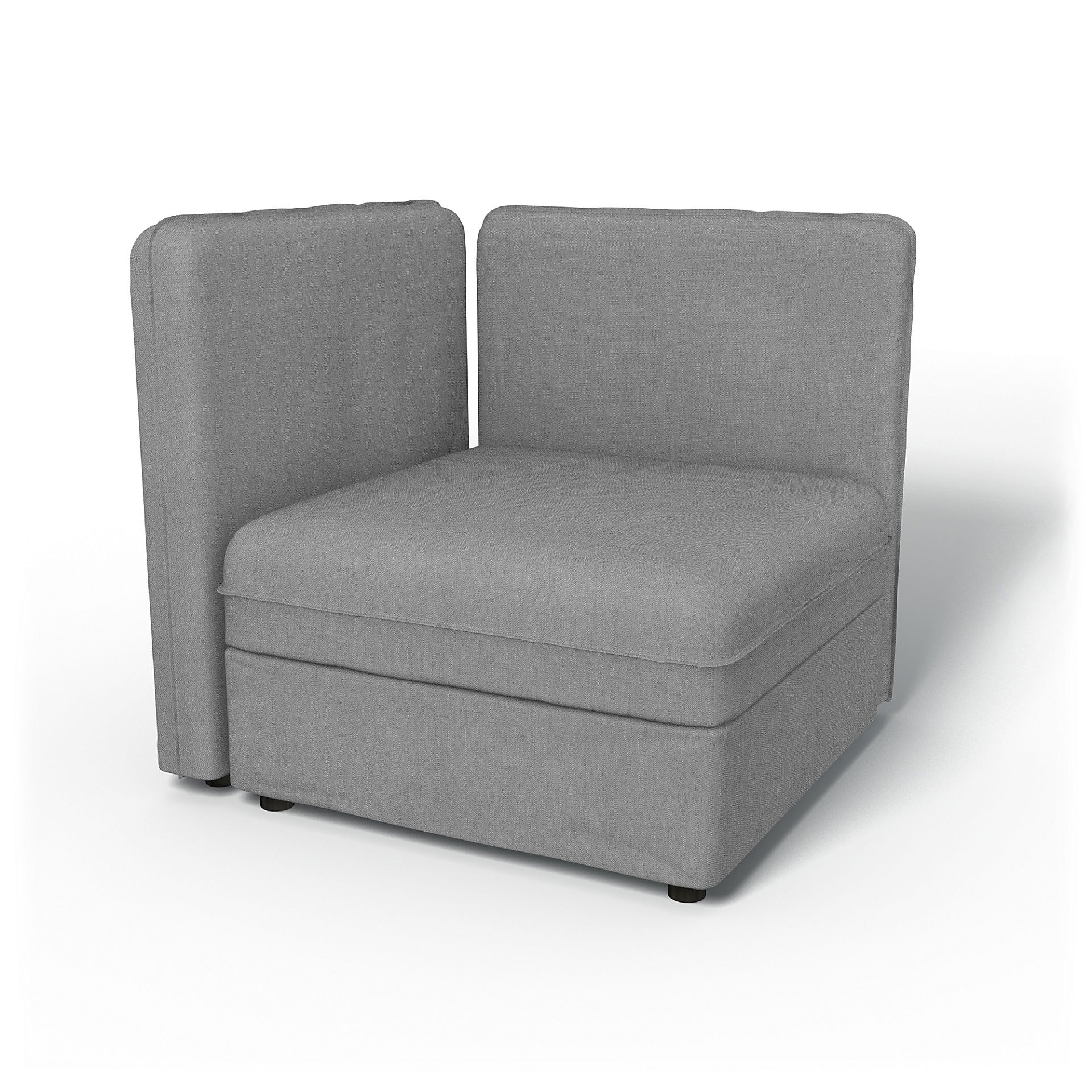 IKEA - Vallentuna Seat Module with Low Back and Storage Cover 80x80cm 32x32in, Graphite, Linen - Bemz