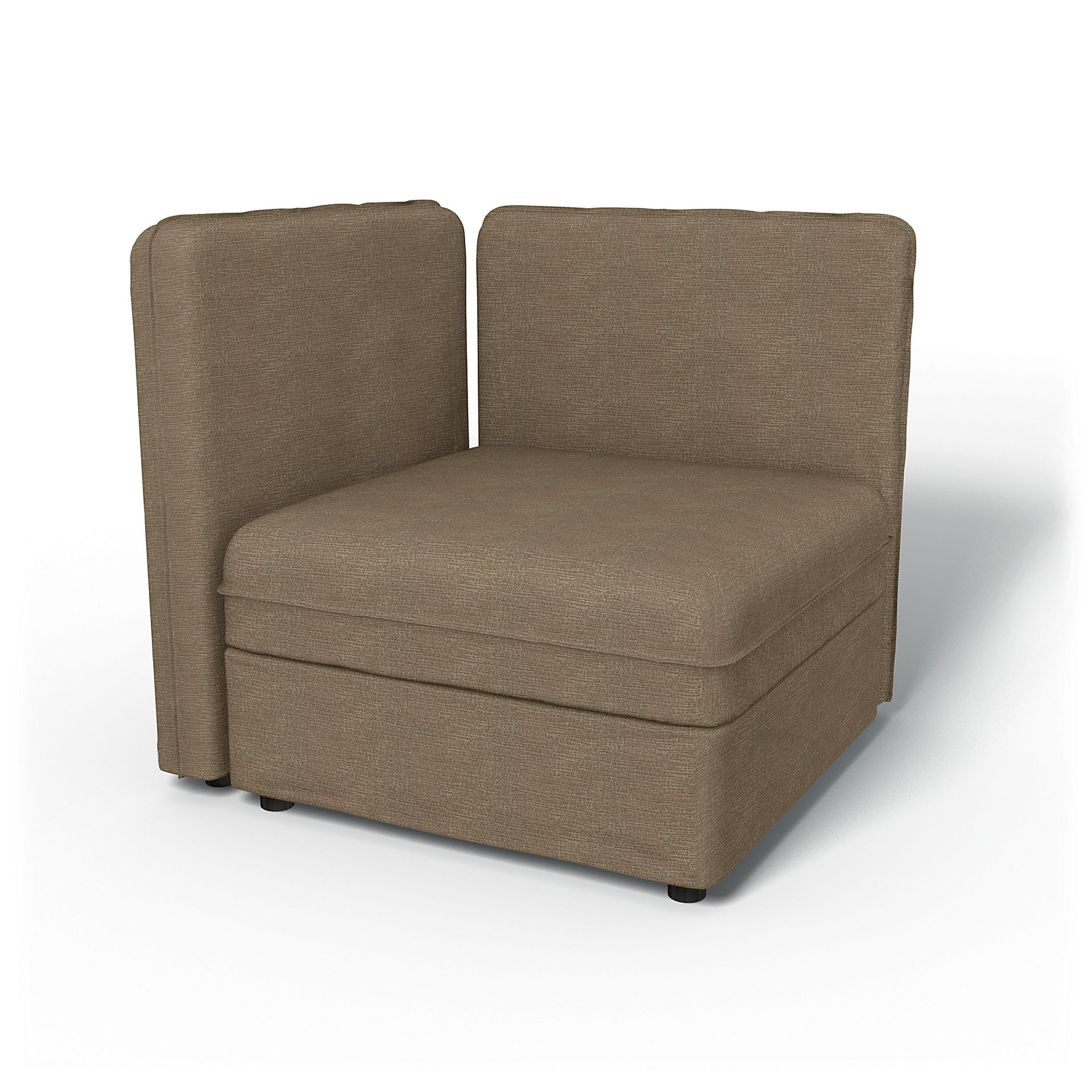 IKEA - Vallentuna Seat Module with Low Back and Storage Cover 80x80cm 32x32in, Camel, Bouclé & Texture - Bemz