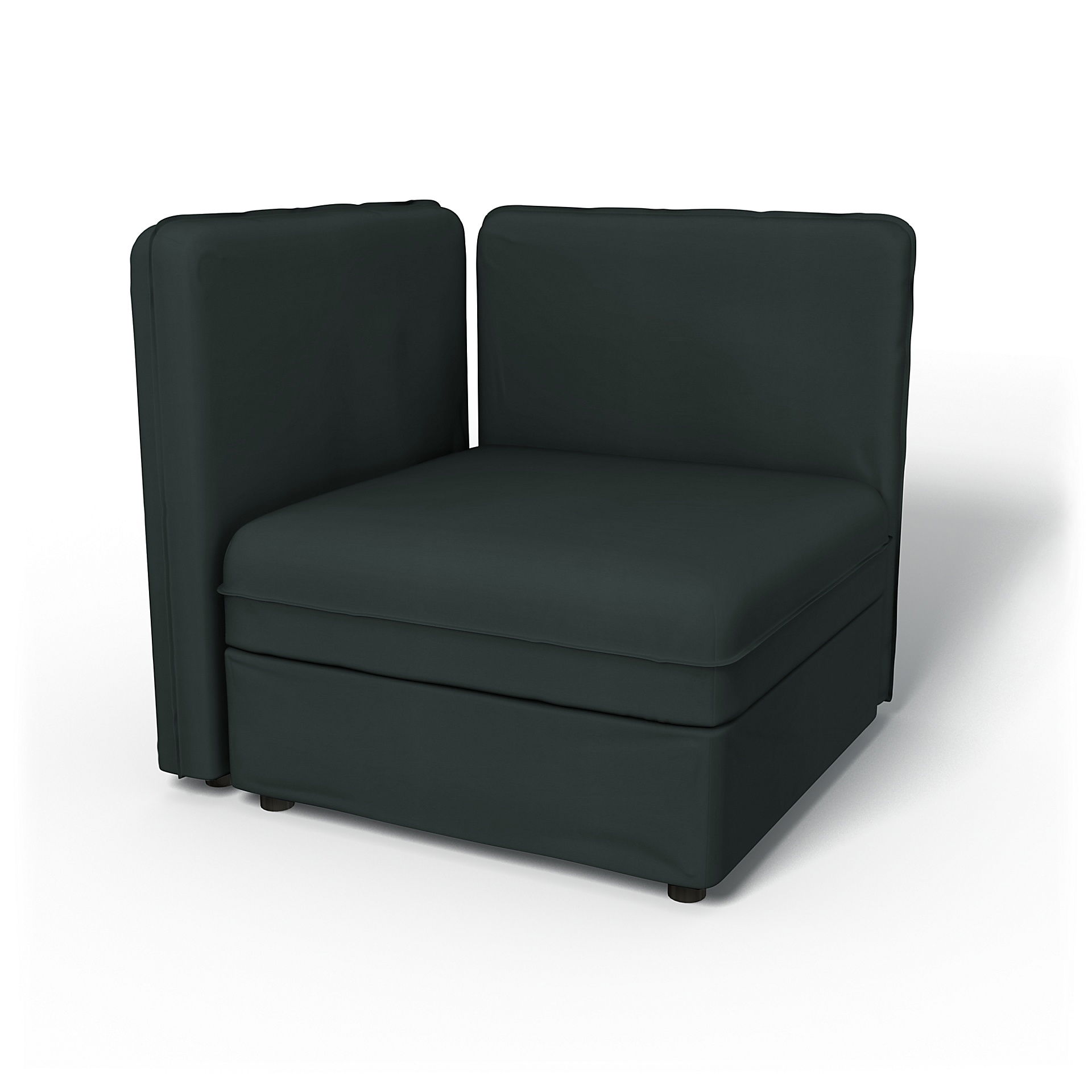 IKEA - Vallentuna Seat Module with Low Back and Storage Cover 80x80cm 32x32in, Graphite Grey, Cotton - Bemz