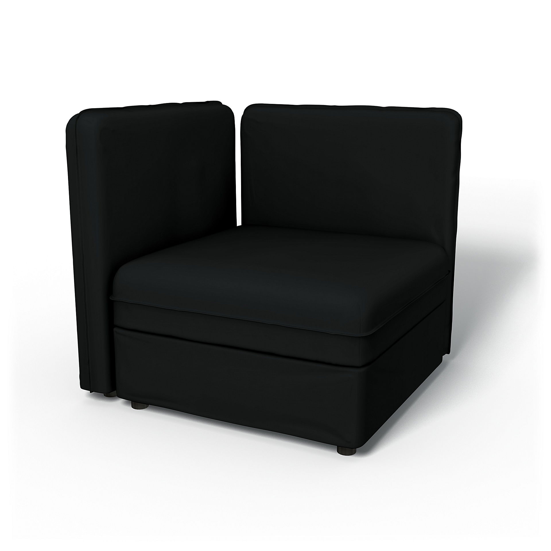 IKEA - Vallentuna Seat Module with Low Back and Storage Cover 80x80cm 32x32in, Jet Black, Cotton - Bemz