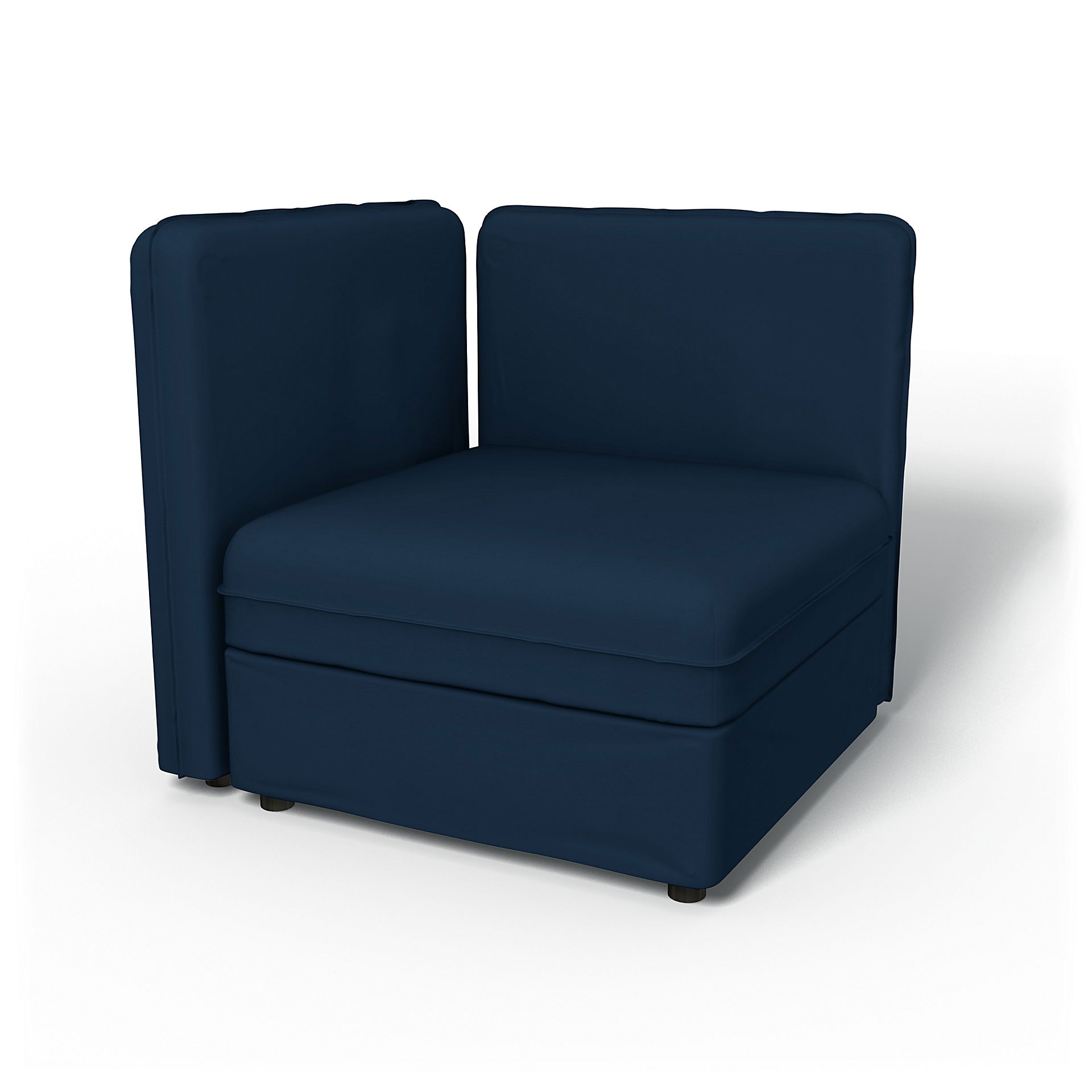IKEA - Vallentuna Seat Module with Low Back and Storage Cover 80x80cm 32x32in, Deep Navy Blue, Cotton - Bemz