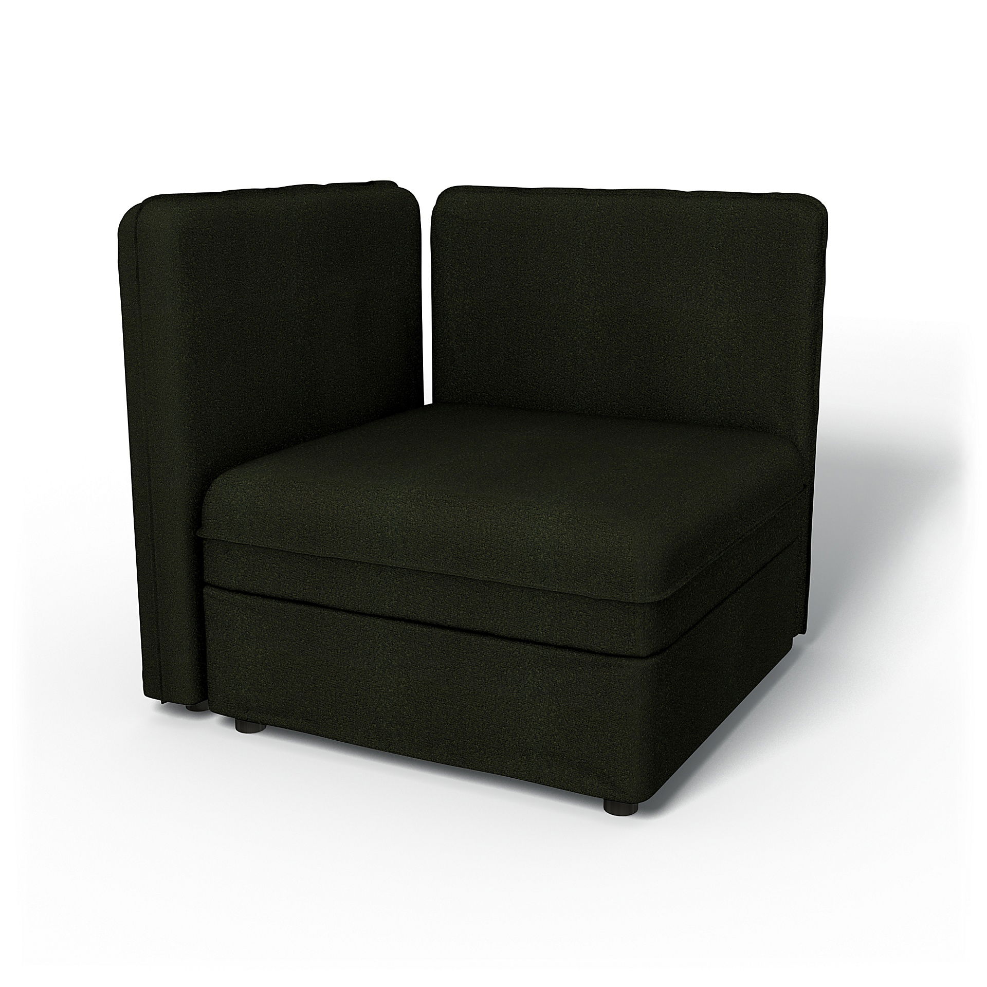 IKEA - Vallentuna Seat Module with Low Back and Storage Cover 80x80cm 32x32in, Dark Moss Green, BEMZ NATURE'S PALETTE COLLECTION - Bemz
