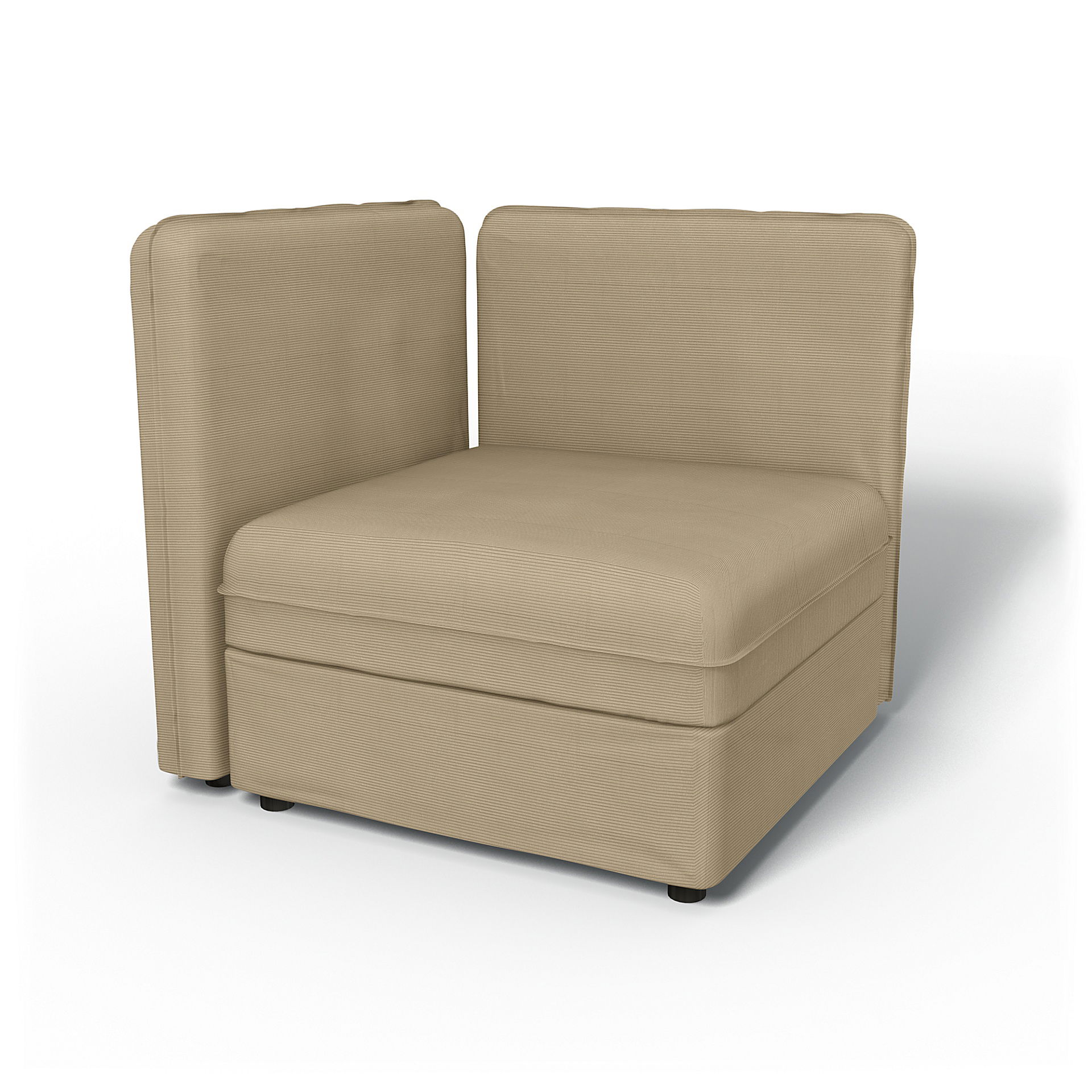 IKEA - Vallentuna Seat Module with Low Back and Storage Cover 80x80cm 32x32in, Oyster Grey, Corduroy - Bemz