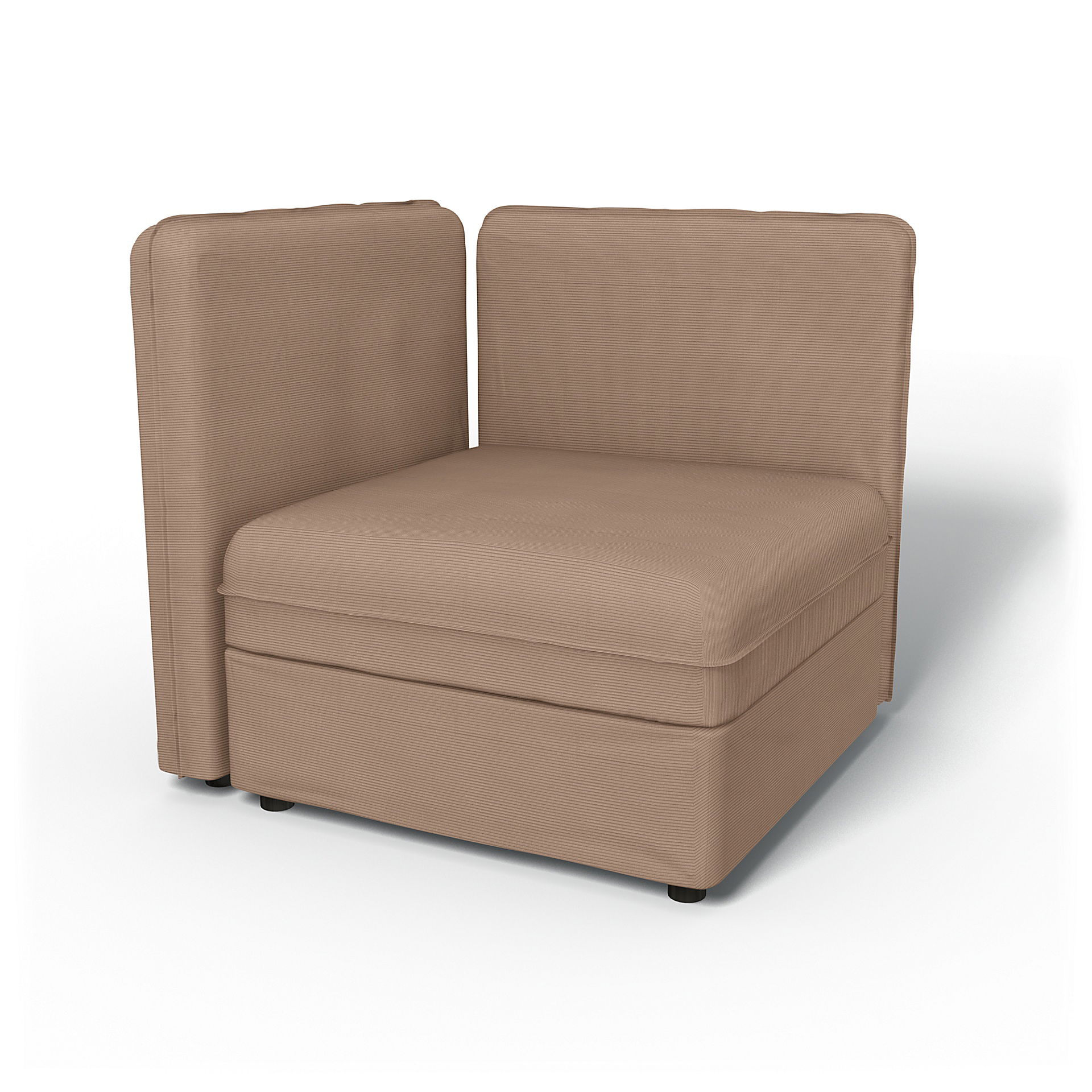 IKEA - Vallentuna Seat Module with Low Back and Storage Cover 80x80cm 32x32in, Dusty Rose, Corduroy - Bemz