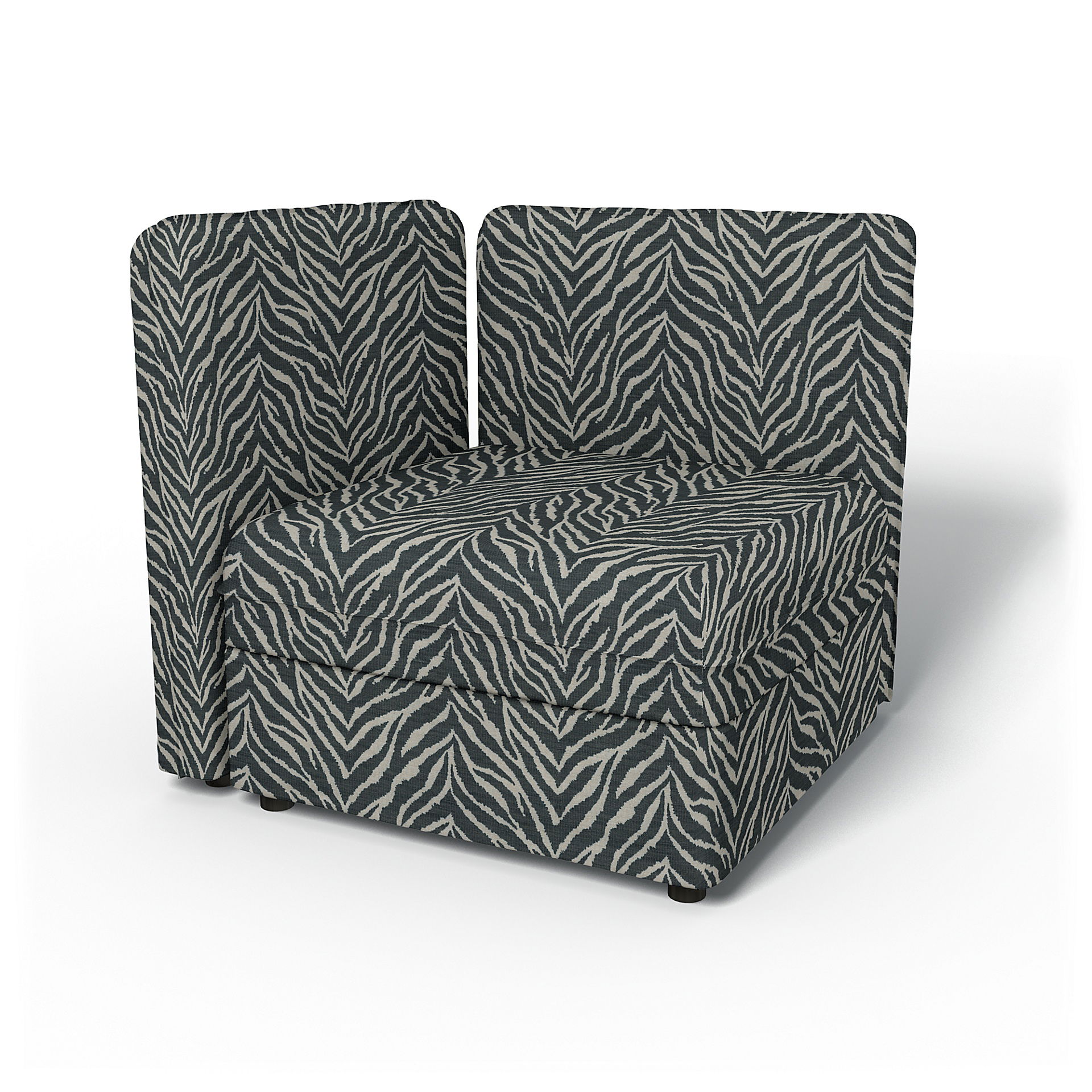 IKEA - Vallentuna Seat Module with Low Back and Storage Cover 80x80cm 32x32in, Black/White, BEMZ NATURE'S PALETTE COLLECTION - Bemz
