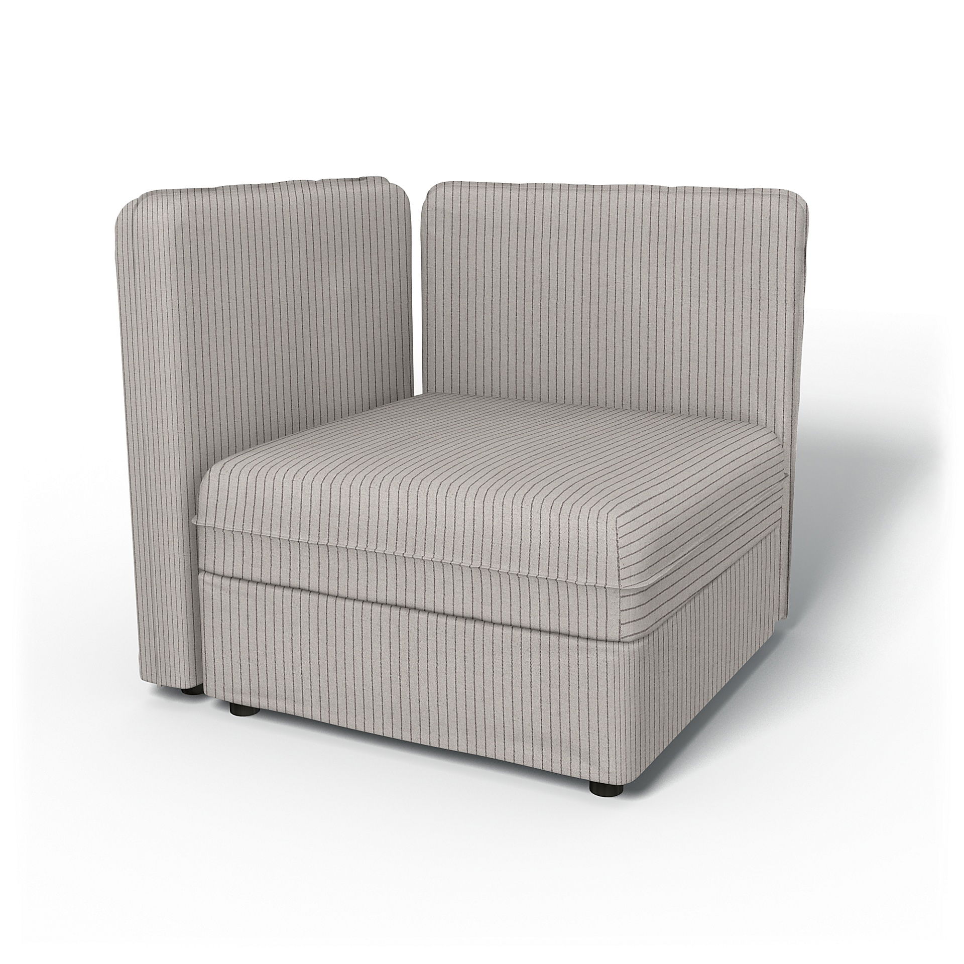 IKEA - Vallentuna Seat Module with Low Back and Storage Cover 80x80cm 32x32in, Silver Grey, Cotton - Bemz