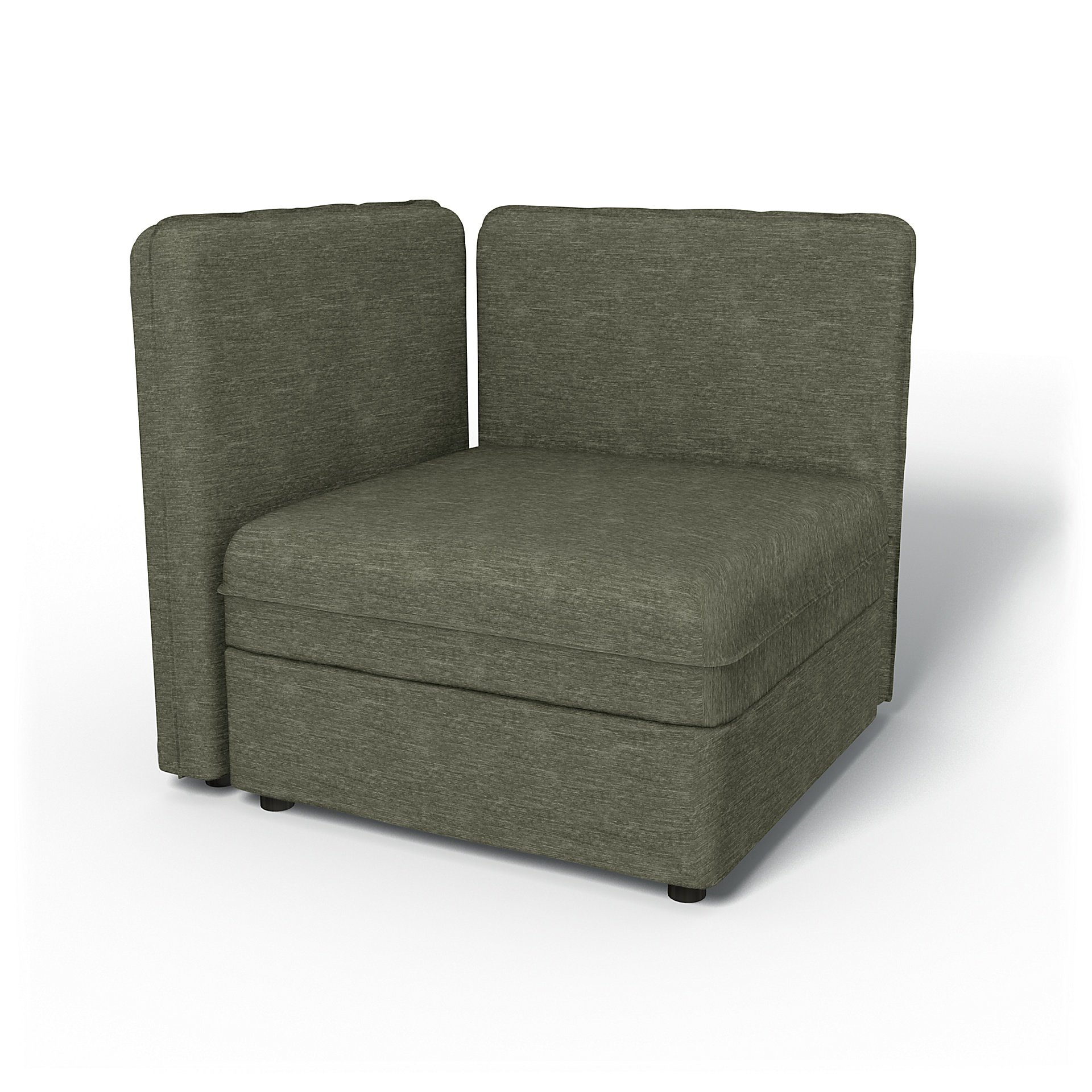 IKEA - Vallentuna Seat Module with Low Back and Storage Cover 80x80cm 32x32in, Green Grey, Velvet - 