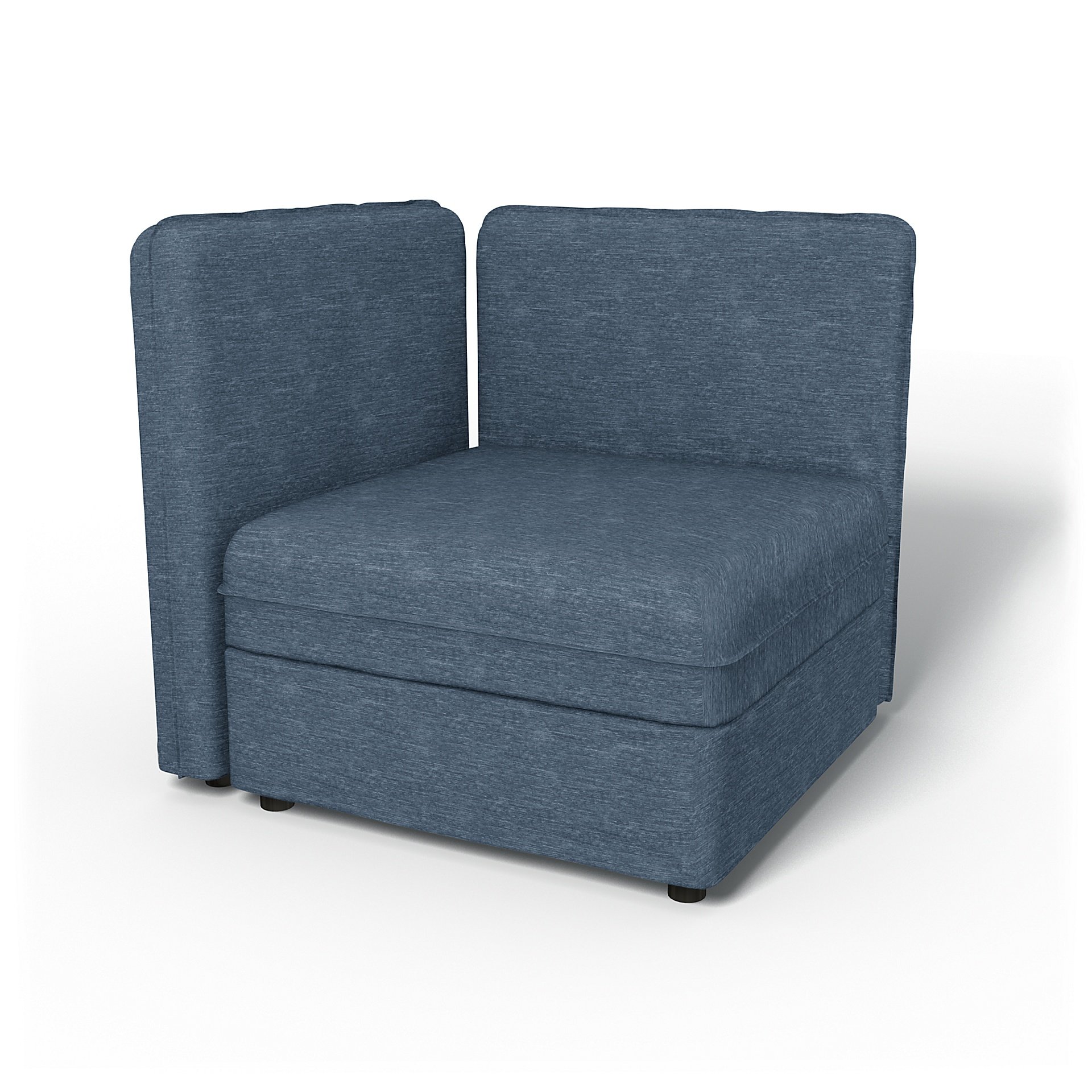 IKEA - Vallentuna Seat Module with Low Back and Storage Cover 80x80cm 32x32in, Mineral Blue, Velvet 