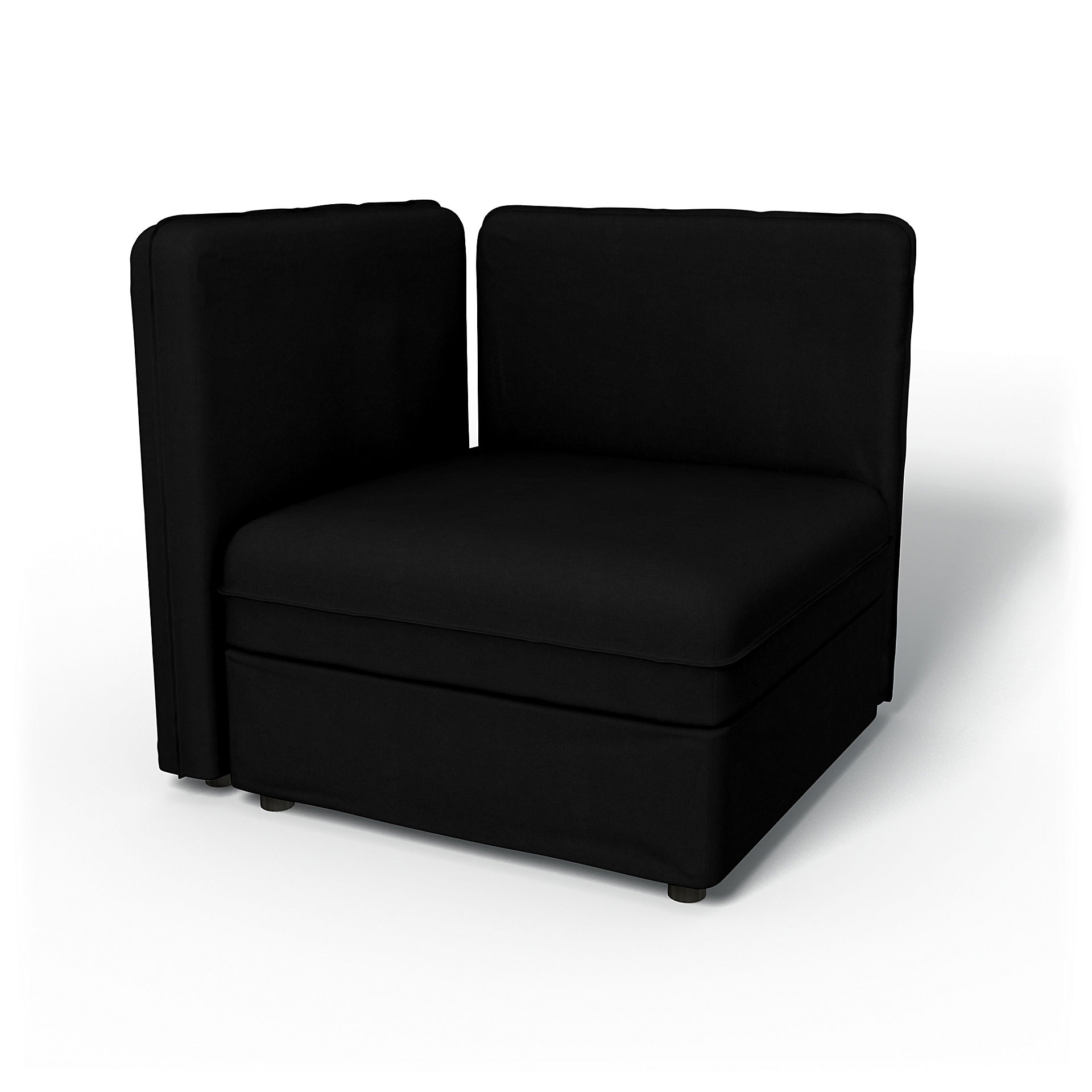 IKEA - Vallentuna Seat Module with Low Back and Storage Cover 80x80cm 32x32in, Black, Velvet - Bemz