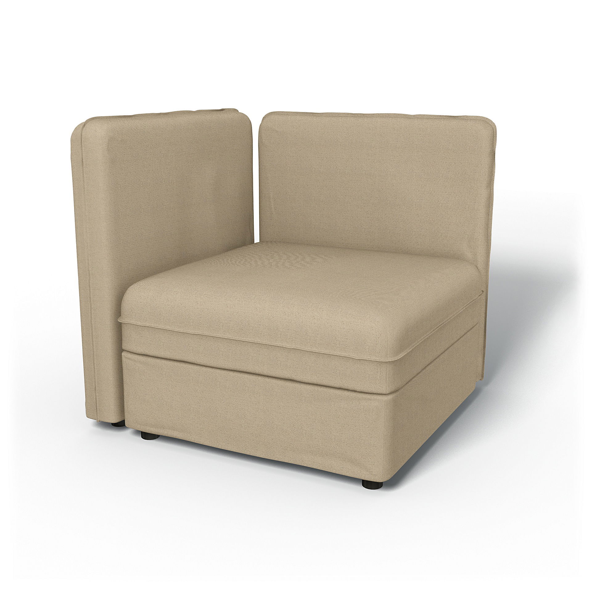 IKEA - Vallentuna Seat Module with Low Back and Storage Cover 80x80cm 32x32in, Unbleached, Linen - Bemz
