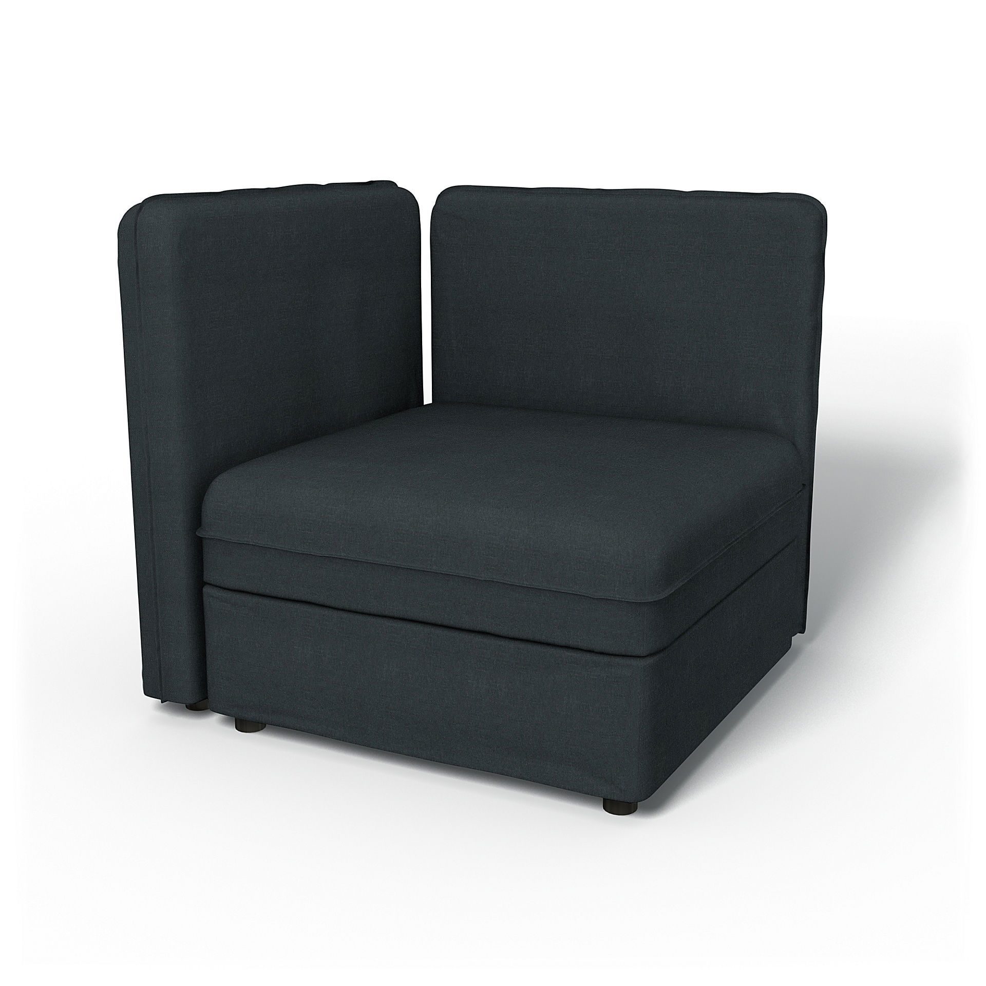 IKEA - Vallentuna Seat Module with Low Back and Storage Cover 80x80cm 32x32in, Graphite Grey, Linen - Bemz