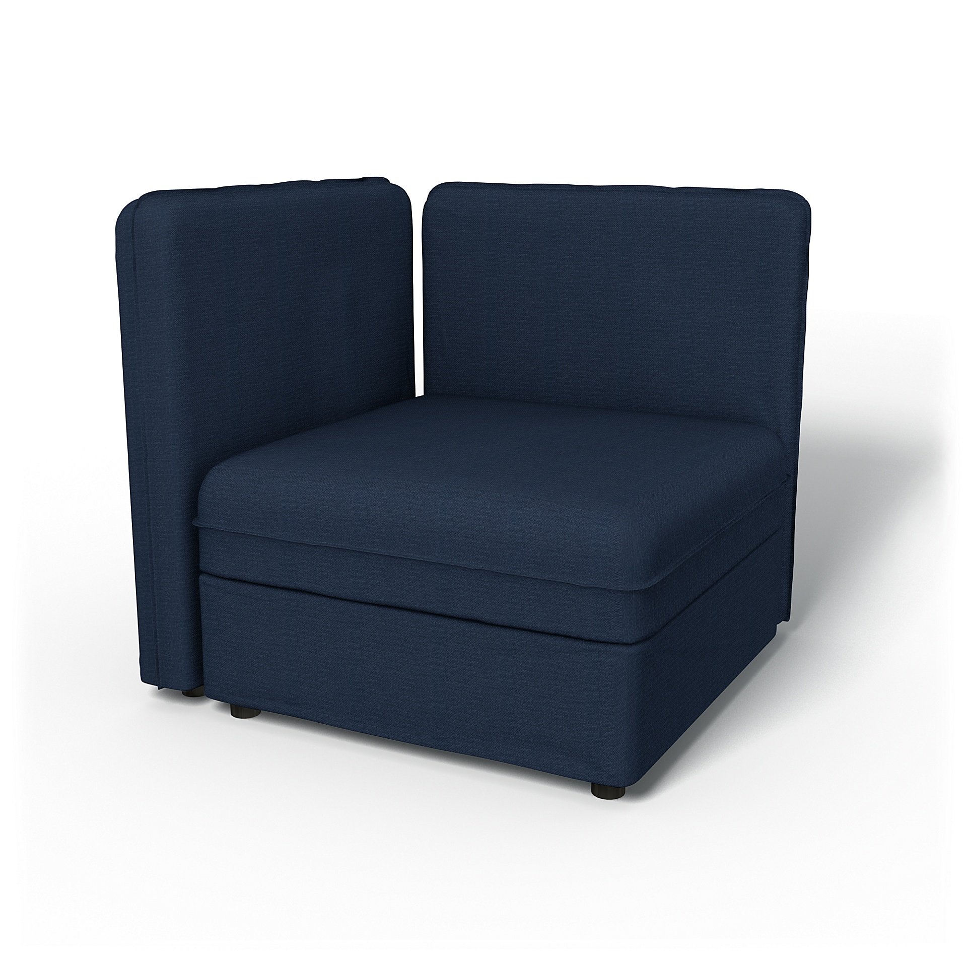 IKEA - Vallentuna Seat Module with Low Back and Storage Cover 80x80cm 32x32in, Navy Blue, Linen - Be