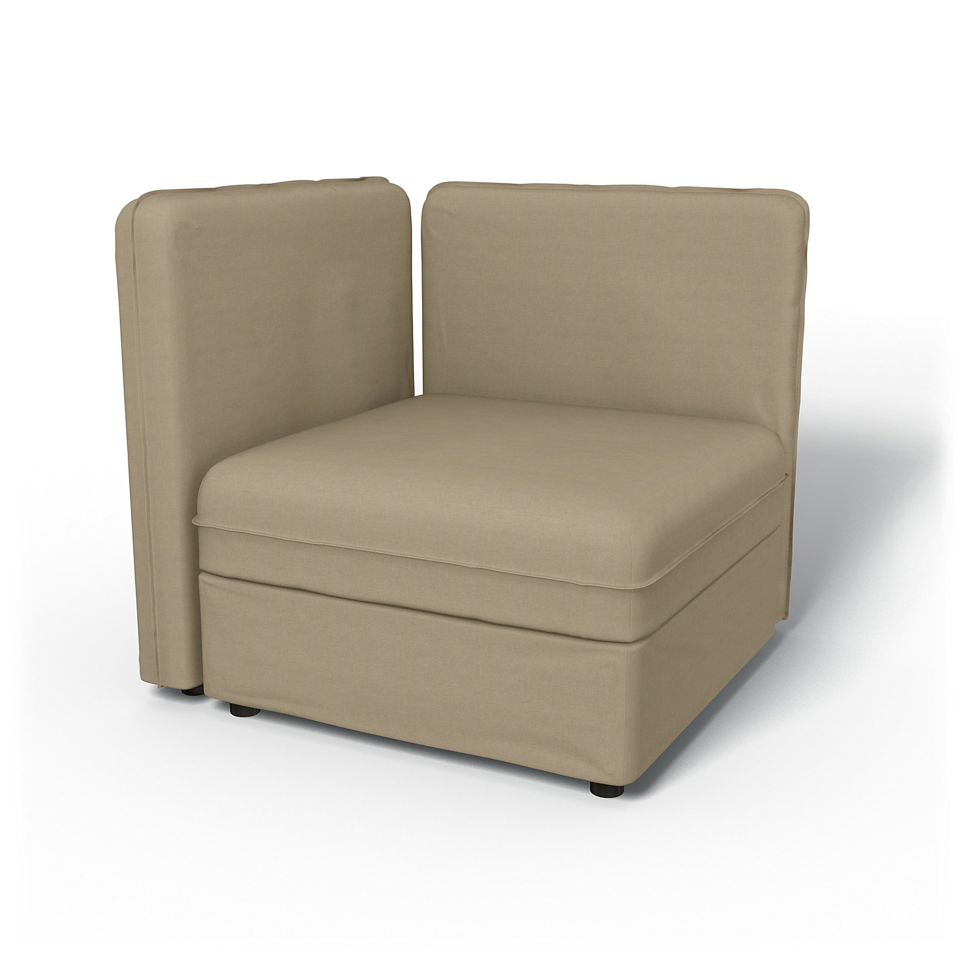 IKEA - Vallentuna Seat Module with Low Back and Storage Cover 80x80cm 32x32in, Tan, Linen - Bemz