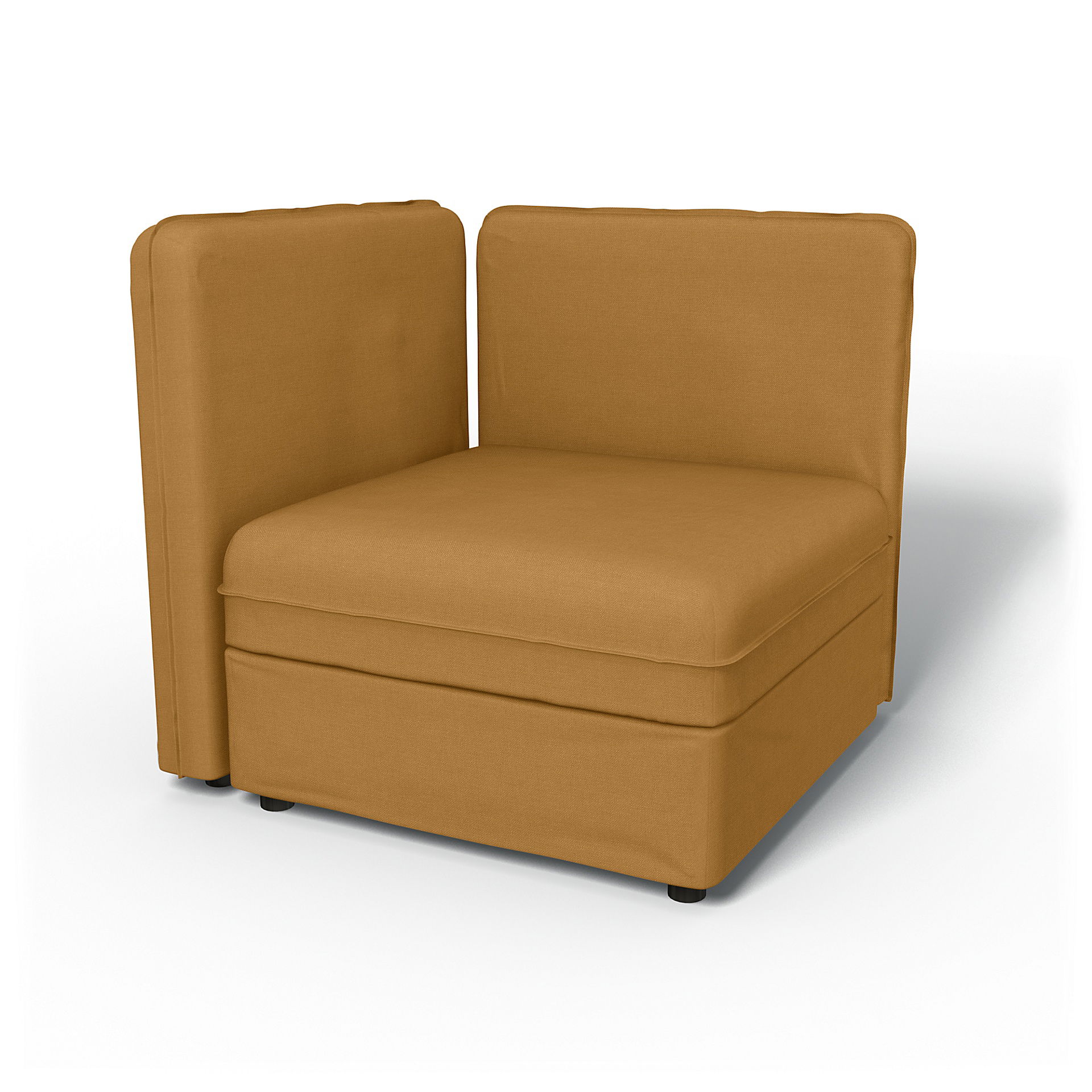 IKEA - Vallentuna Seat Module with Low Back and Storage Cover 80x80cm 32x32in, Mustard, Linen - Bemz