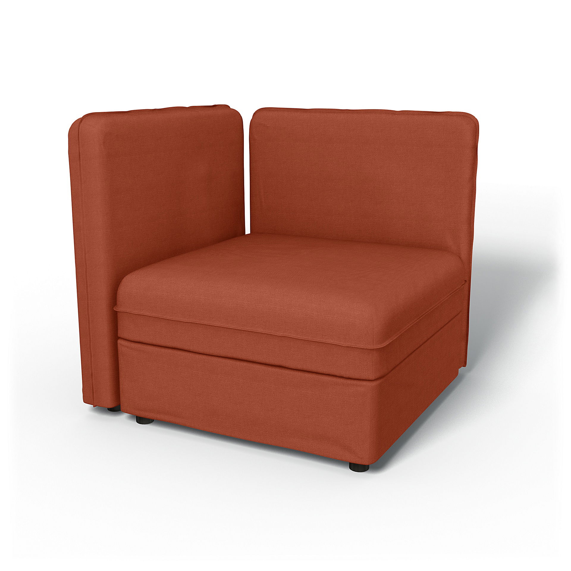 IKEA - Vallentuna Seat Module with Low Back and Storage Cover 80x80cm 32x32in, Burnt Orange, Linen - Bemz