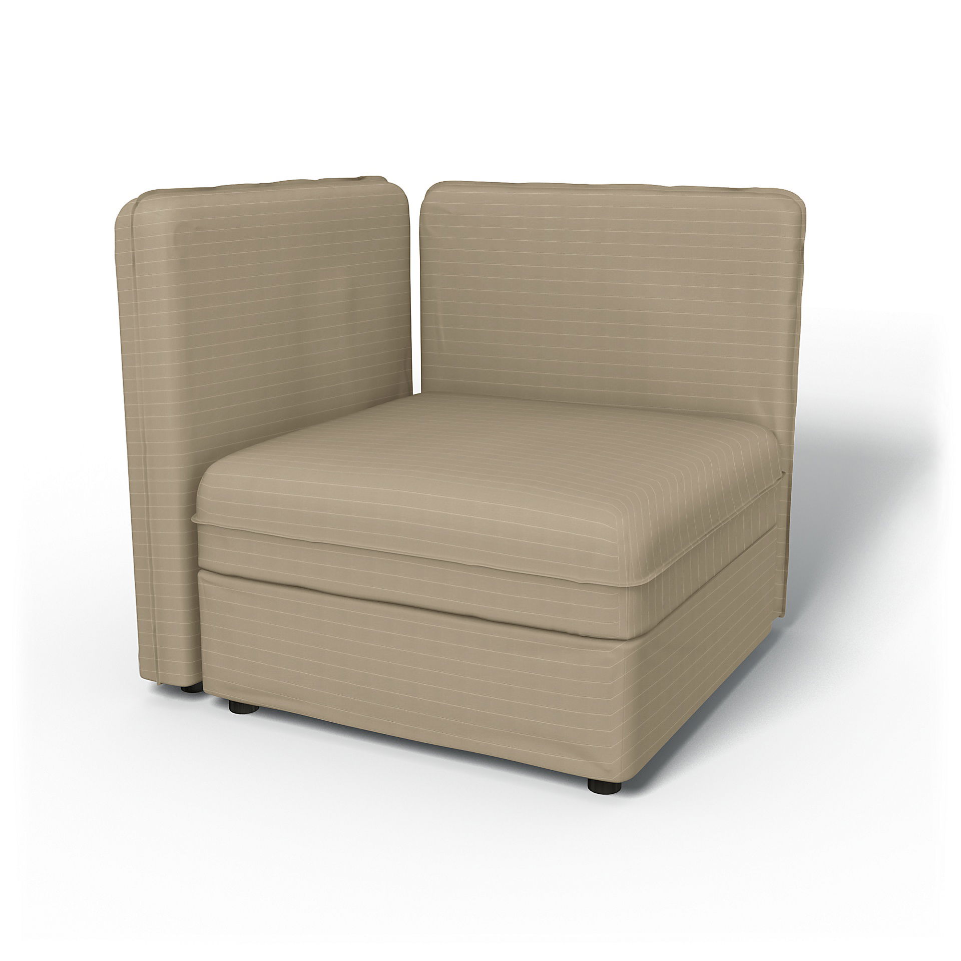 IKEA - Vallentuna Seat Module with Low Back and Storage Cover 80x80cm 32x32in, Oyster, Velvet - Bemz