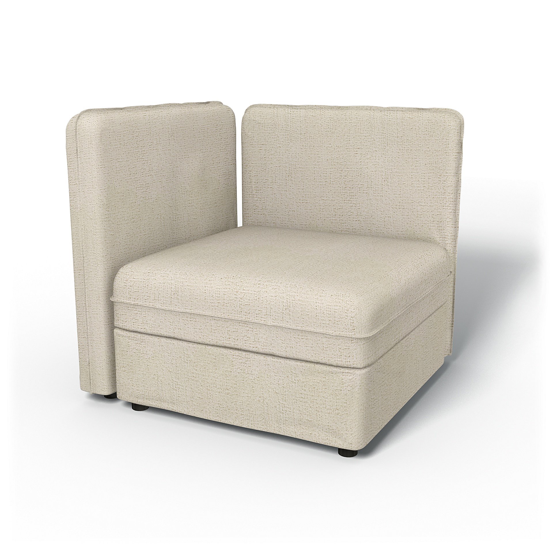 IKEA - Vallentuna Seat Module with Low Back and Storage Cover 80x80cm 32x32in, Ecru, Boucle & Textur