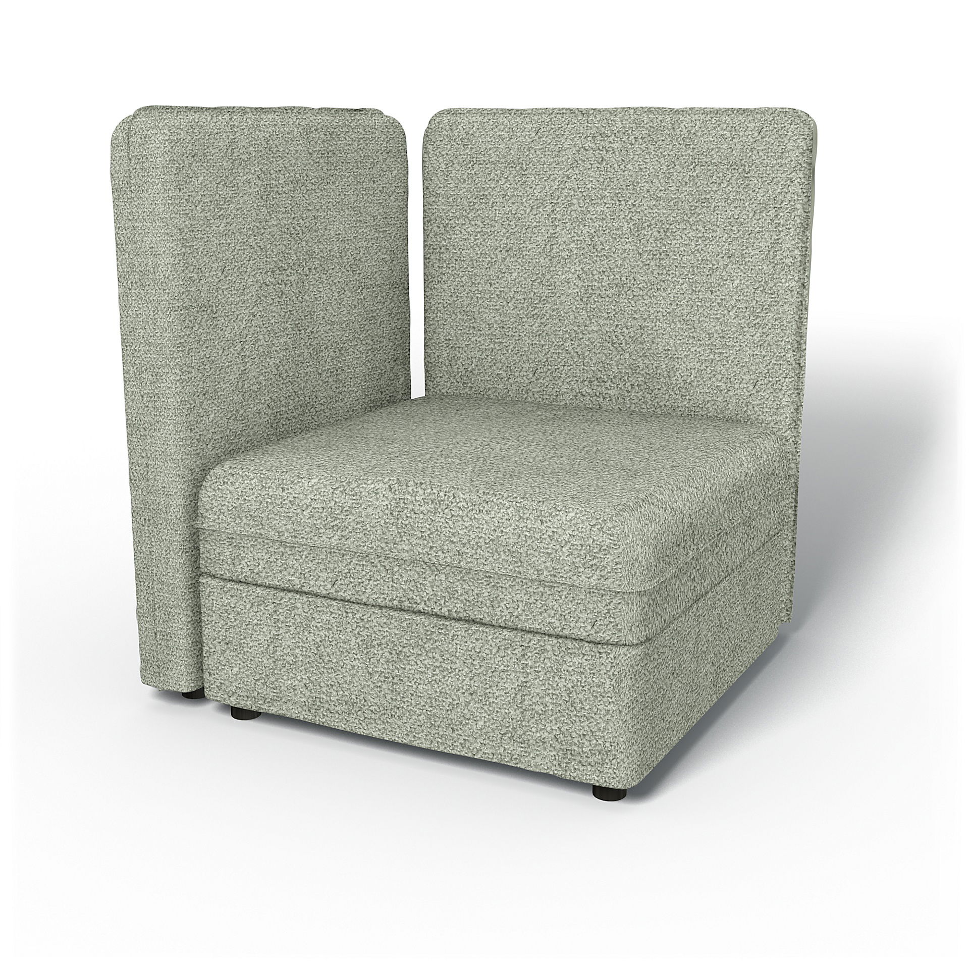 IKEA - Vallentuna Corner Seat Module with High Back and Storage Cover 80x80 32x32in, Pistachio, Bouclé & Texture - Bemz
