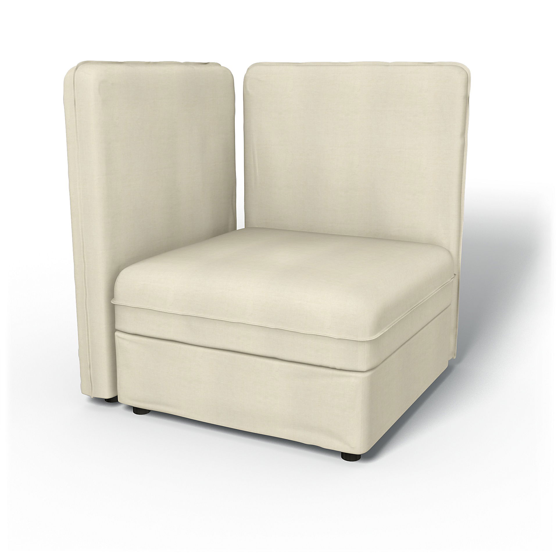 IKEA - Vallentuna Corner Seat Module with High Back and Storage Cover 80x80 32x32in, White, Linen - Bemz