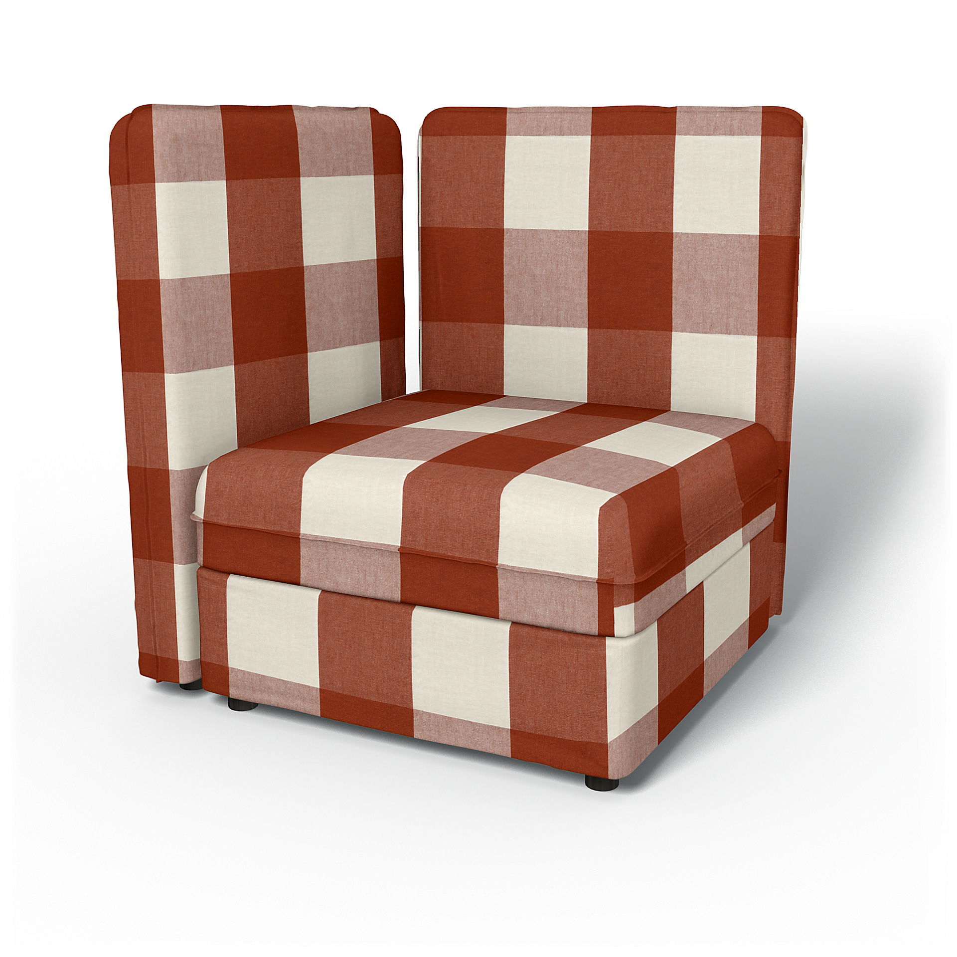 IKEA - Vallentuna Corner Seat Module with High Back and Storage Cover 80x80 32x32in, Terracotta, Linen - Bemz