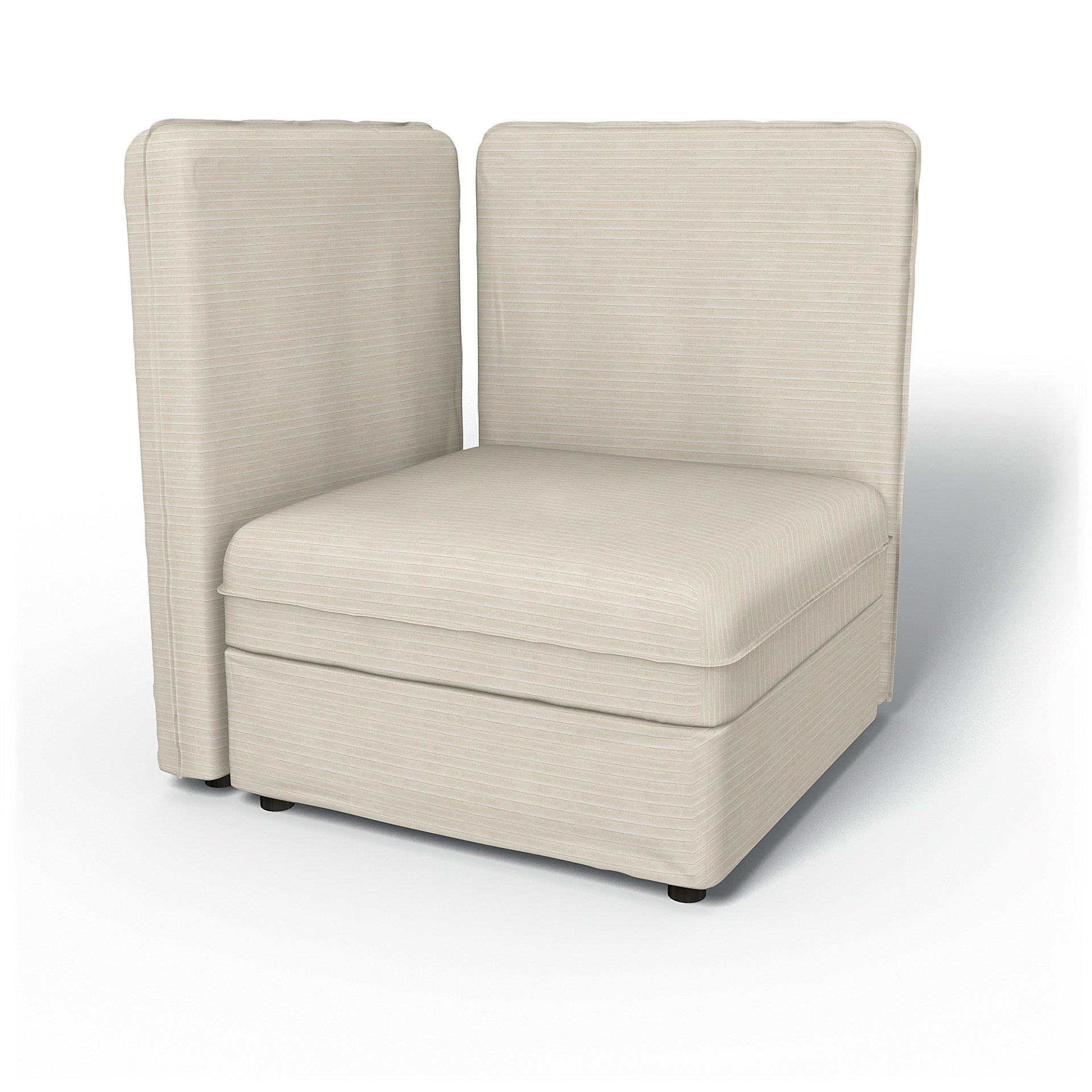 IKEA - Vallentuna Corner Seat Module with High Back and Storage Cover 80x80 32x32in, Tofu, Corduroy 