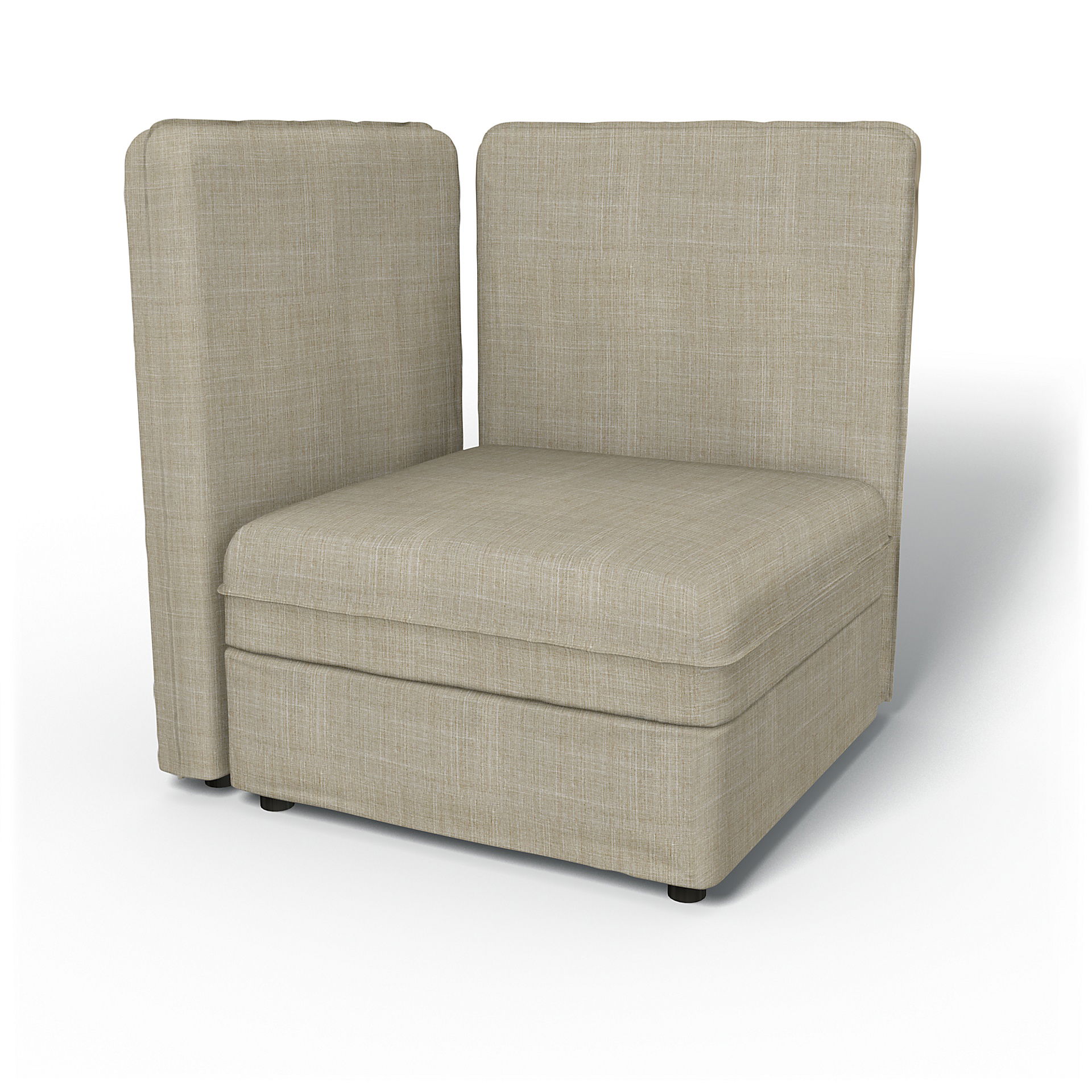 IKEA - Vallentuna Corner Seat Module with High Back and Storage Cover 80x80 32x32in, Sand Beige, Bouclé & Texture - Bemz