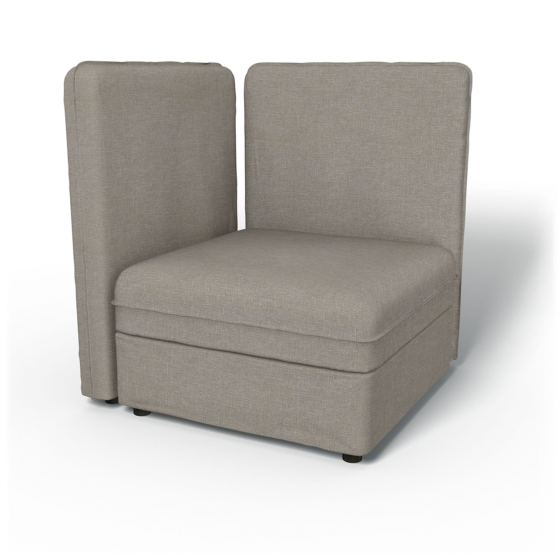 IKEA - Vallentuna Corner Seat Module with High Back and Storage Cover 80x80 32x32in, Greige, Bouclé & Texture - Bemz