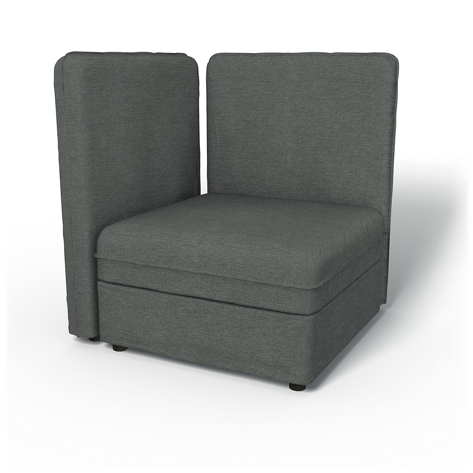 IKEA - Vallentuna Corner Seat Module with High Back and Storage Cover 80x80 32x32in, Laurel, Bouclé & Texture - Bemz