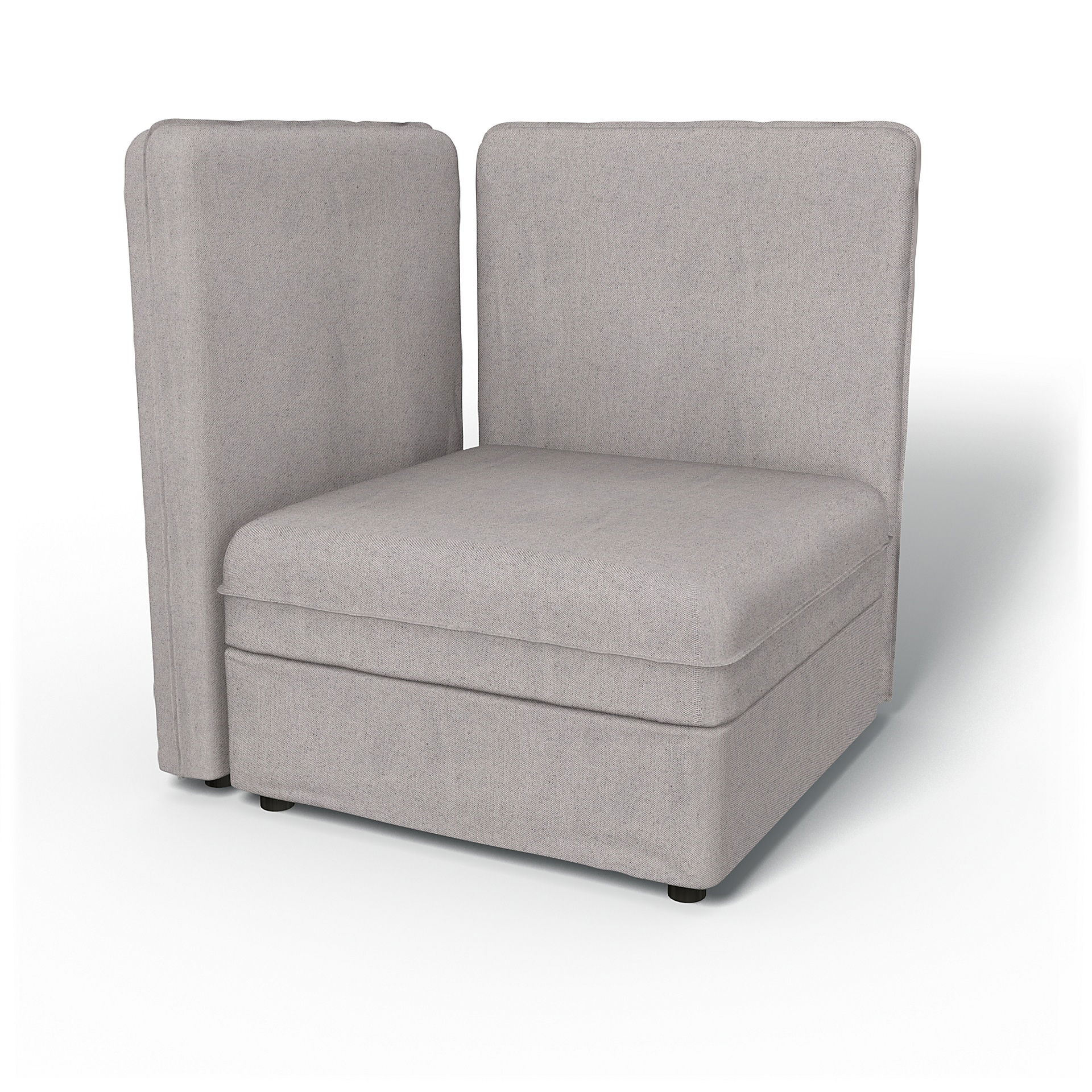 IKEA - Vallentuna Corner Seat Module with High Back and Storage Cover 80x80 32x32in, Natural, Cotton - Bemz