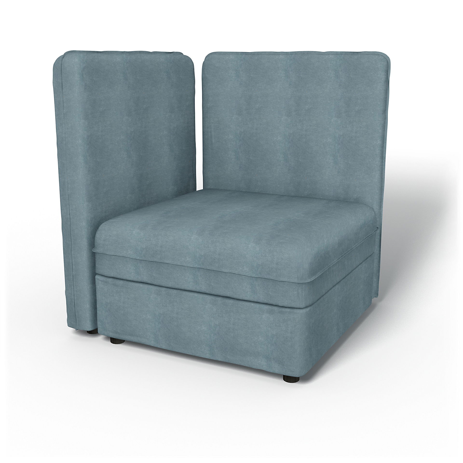 IKEA - Vallentuna Corner Seat Module with High Back and Storage Cover 80x80 32x32in, Air Blue, BEMZ NATURE'S PALETTE COLLECTION - Bemz