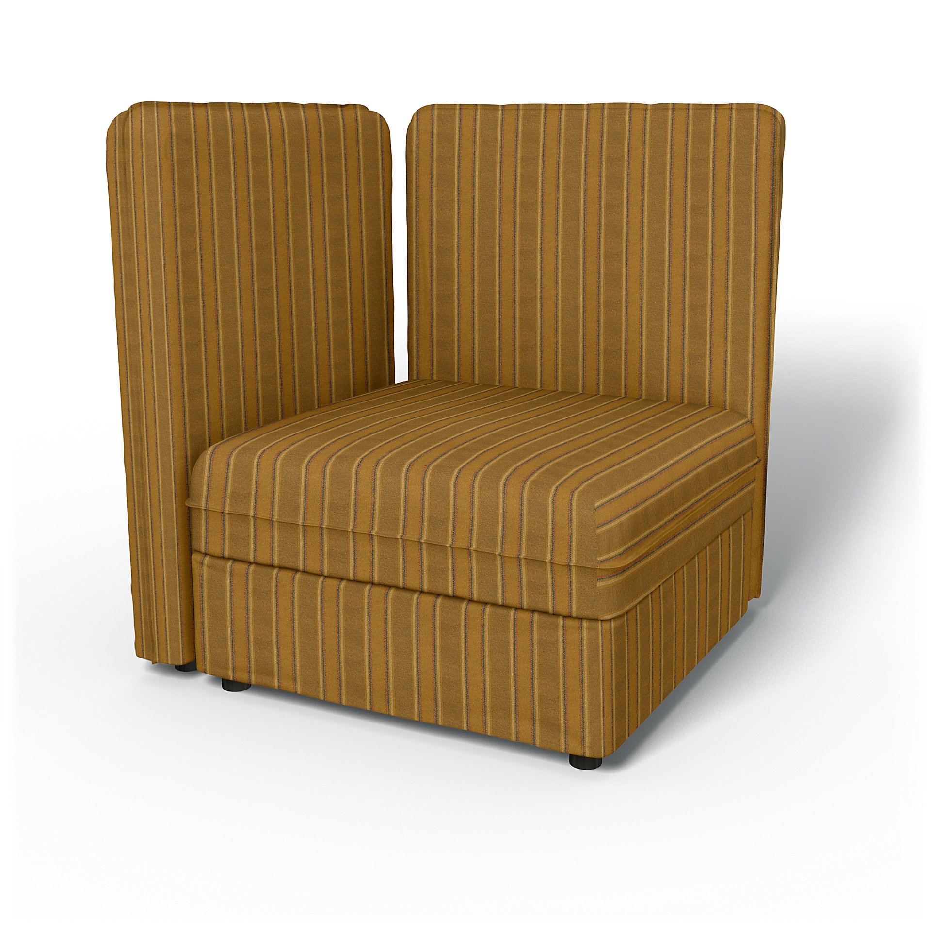 IKEA - Vallentuna Corner Seat Module with High Back and Storage Cover 80x80 32x32in, Mustard Stripe,