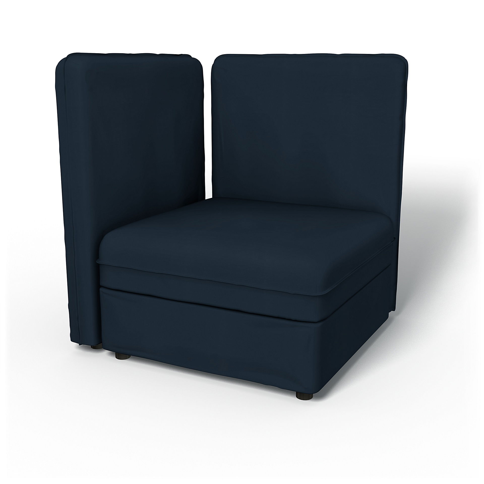 IKEA - Vallentuna Corner Seat Module with High Back and Storage Cover 80x80 32x32in, Navy Blue, Cotton - Bemz