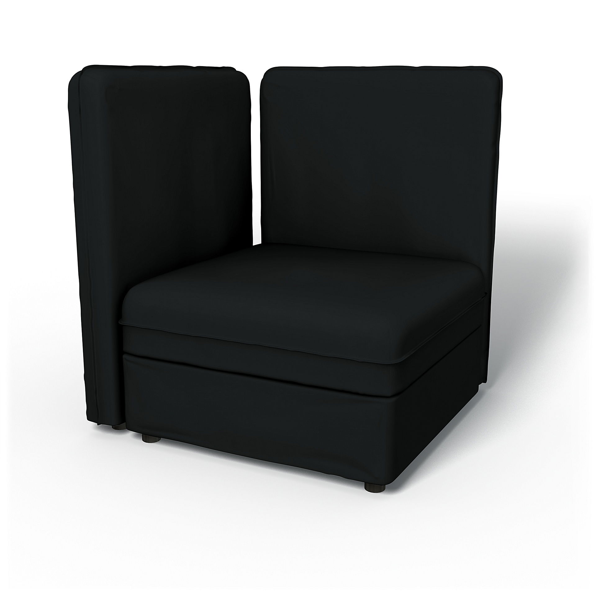 IKEA - Vallentuna Corner Seat Module with High Back and Storage Cover 80x80 32x32in, Jet Black, Cotton - Bemz