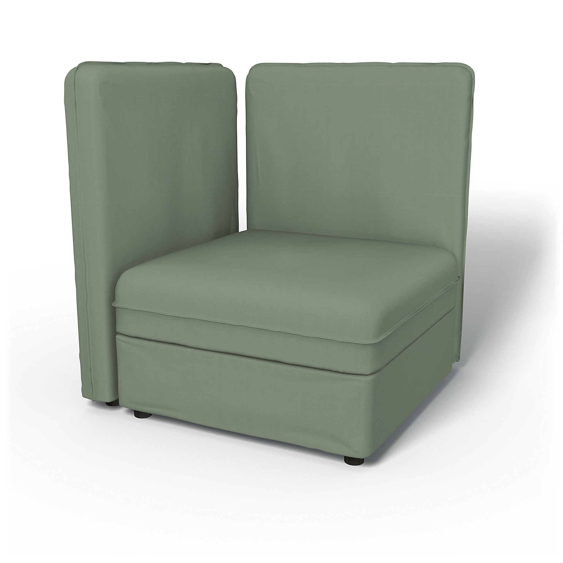 IKEA - Vallentuna Corner Seat Module with High Back and Storage Cover 80x80 32x32in, Seagrass, Cotton - Bemz