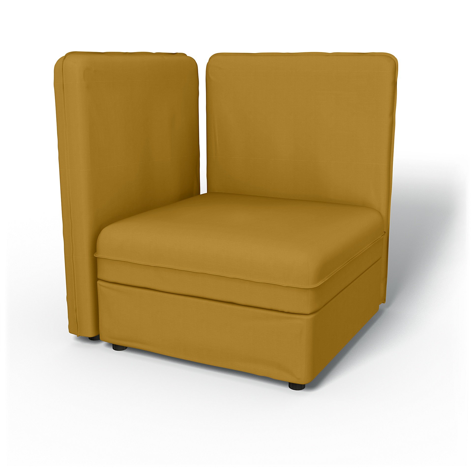 IKEA - Vallentuna Corner Seat Module with High Back and Storage Cover 80x80 32x32in, Honey Mustard, 