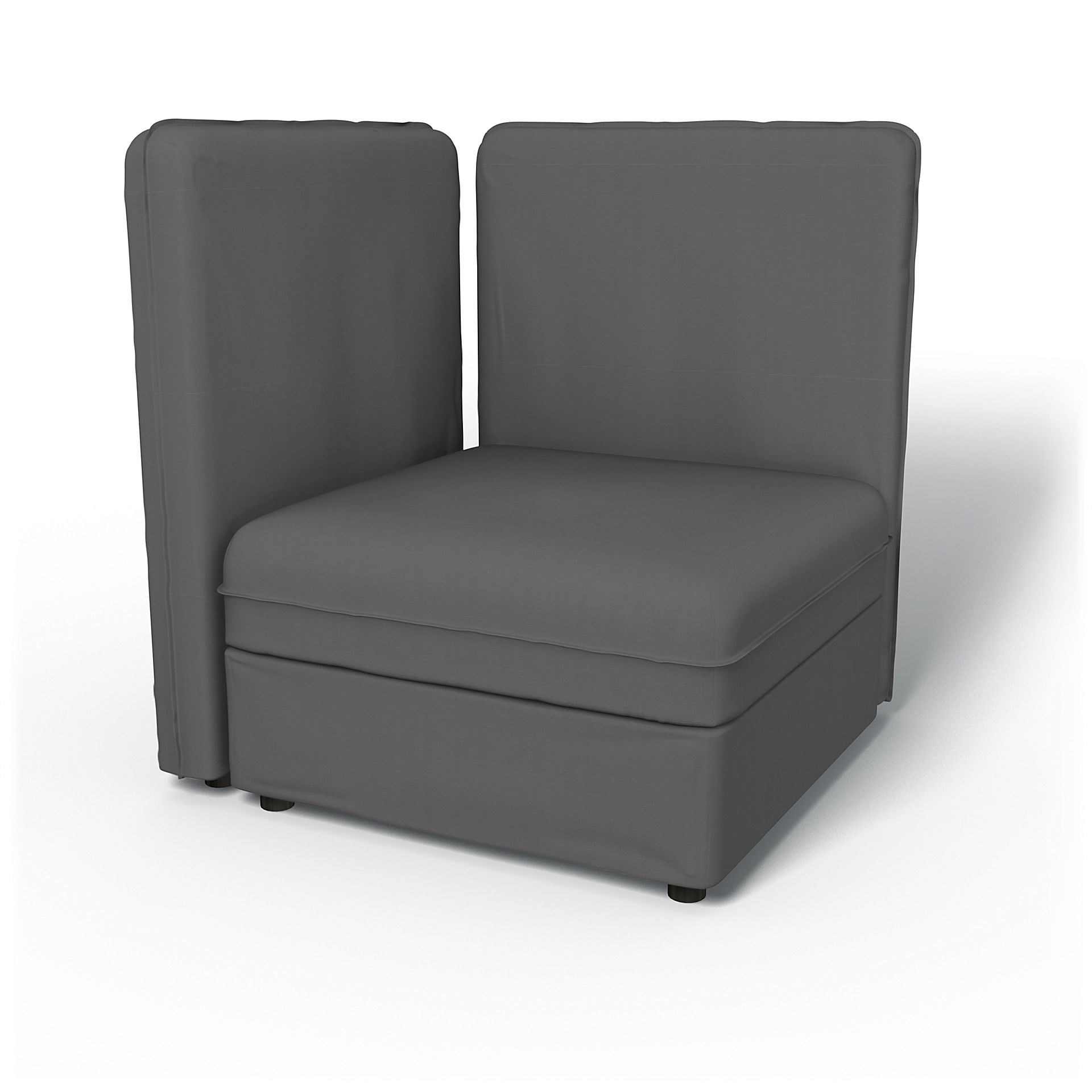 IKEA - Vallentuna Corner Seat Module with High Back and Storage Cover 80x80 32x32in, Smoked Pearl, Cotton - Bemz