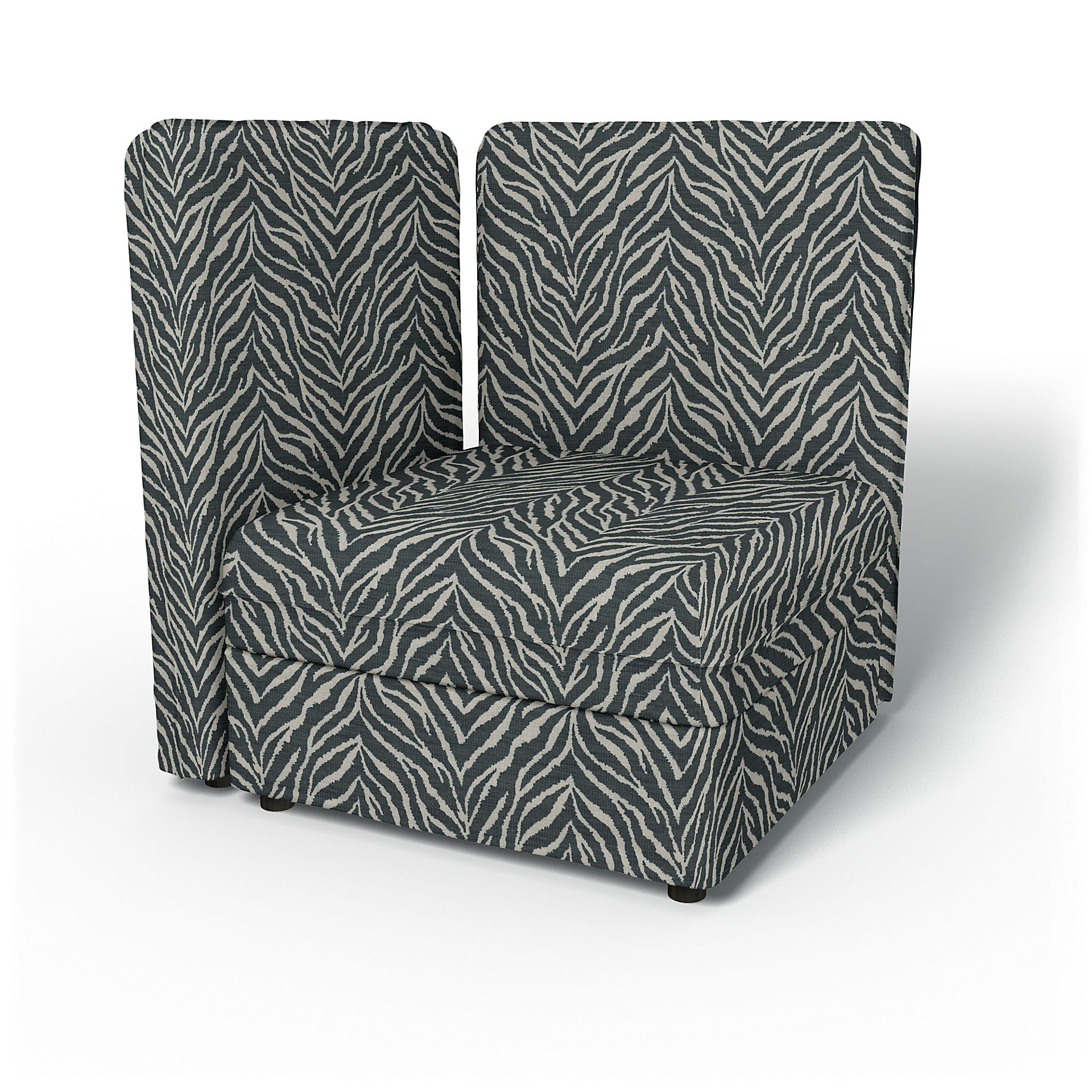 IKEA - Vallentuna Corner Seat Module with High Back and Storage Cover 80x80 32x32in, Black/White, BEMZ NATURE'S PALETTE COLLECTION - Bemz