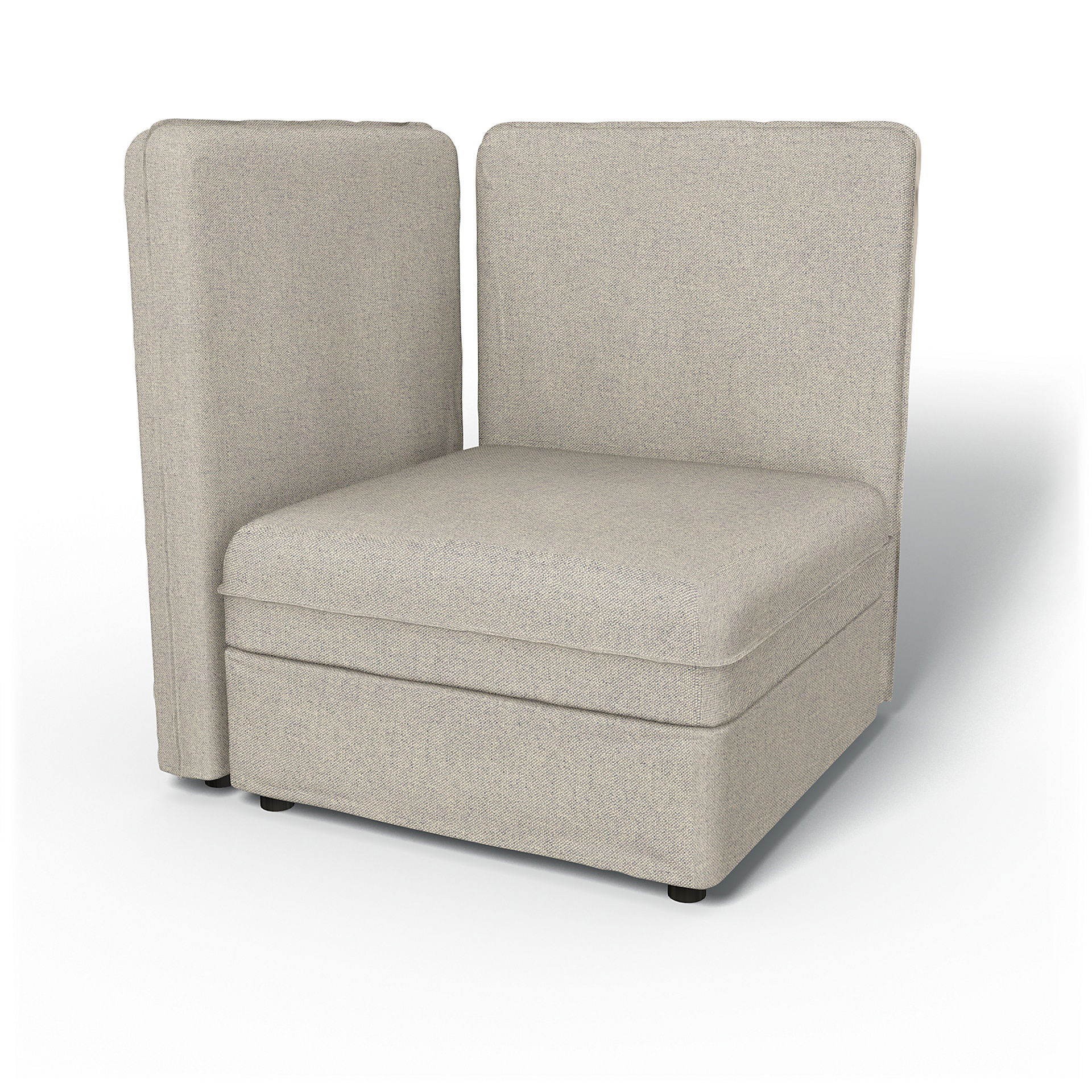 IKEA - Vallentuna Corner Seat Module with High Back and Storage Cover 80x80 32x32in, Silver Grey, Cotton - Bemz