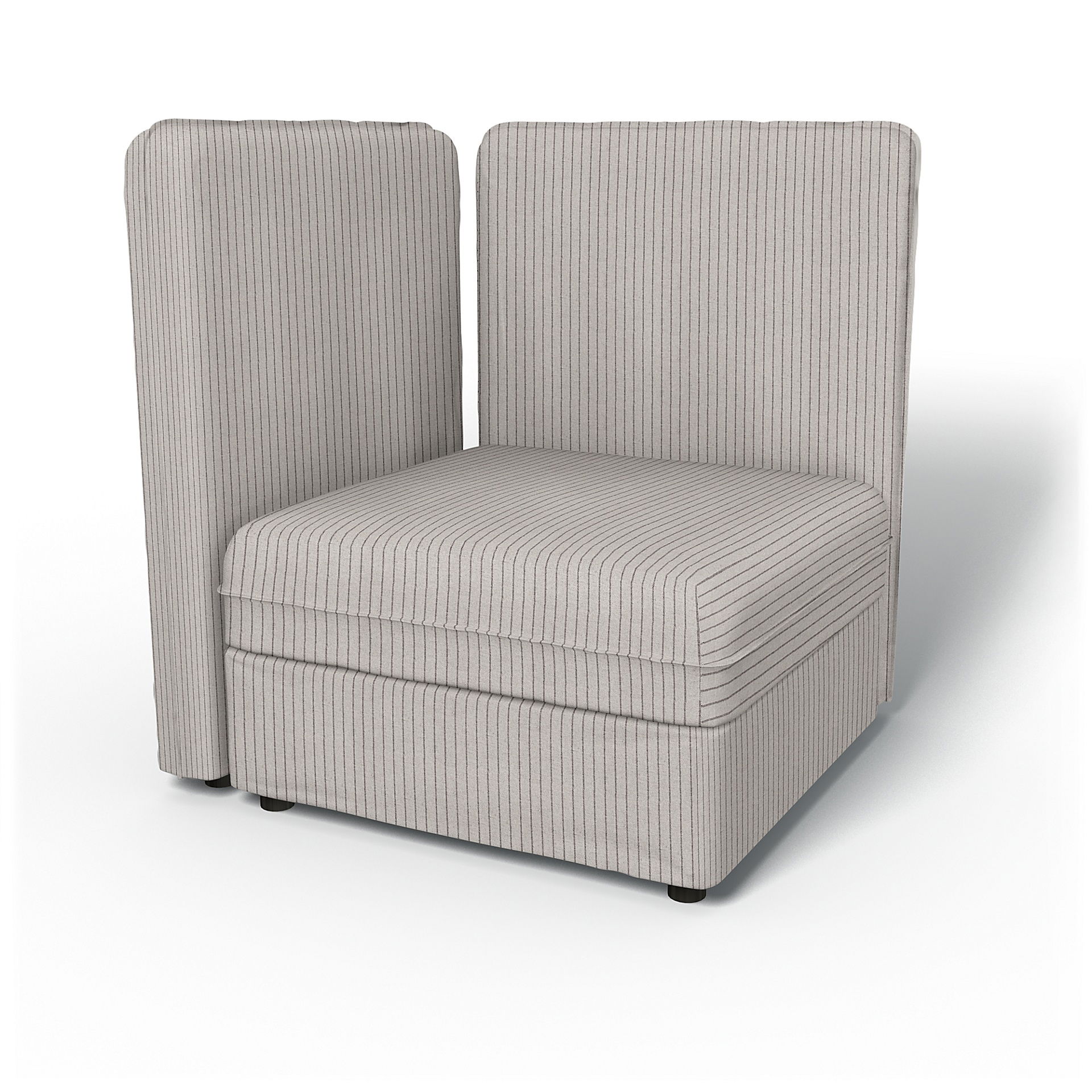 IKEA - Vallentuna Corner Seat Module with High Back and Storage Cover 80x80 32x32in, Silver Grey, Cotton - Bemz