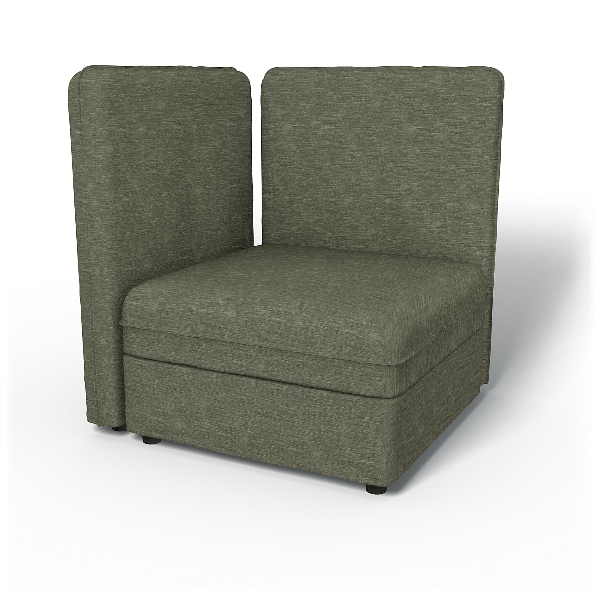 IKEA - Vallentuna Corner Seat Module with High Back and Storage Cover 80x80 32x32in, Green Grey, Vel