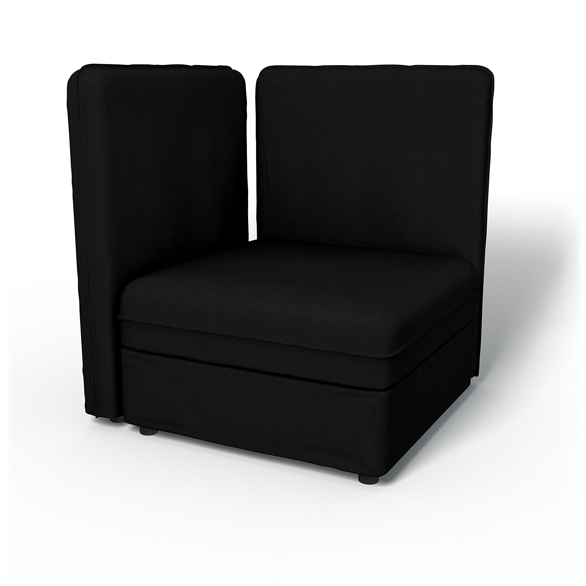 IKEA - Vallentuna Corner Seat Module with High Back and Storage Cover 80x80 32x32in, Black, Velvet - Bemz